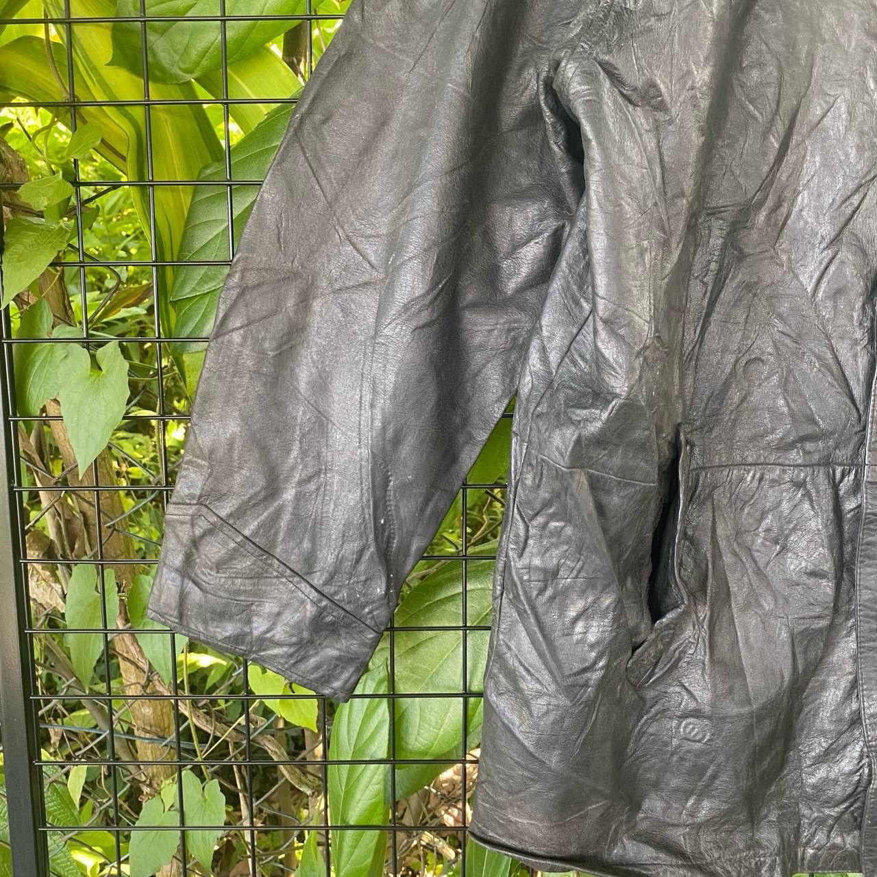 Genuine Leather × Vintage Vintage Wind Armor Leather Jacket Size US L / EU 52-54 / 3 - 3 Thumbnail