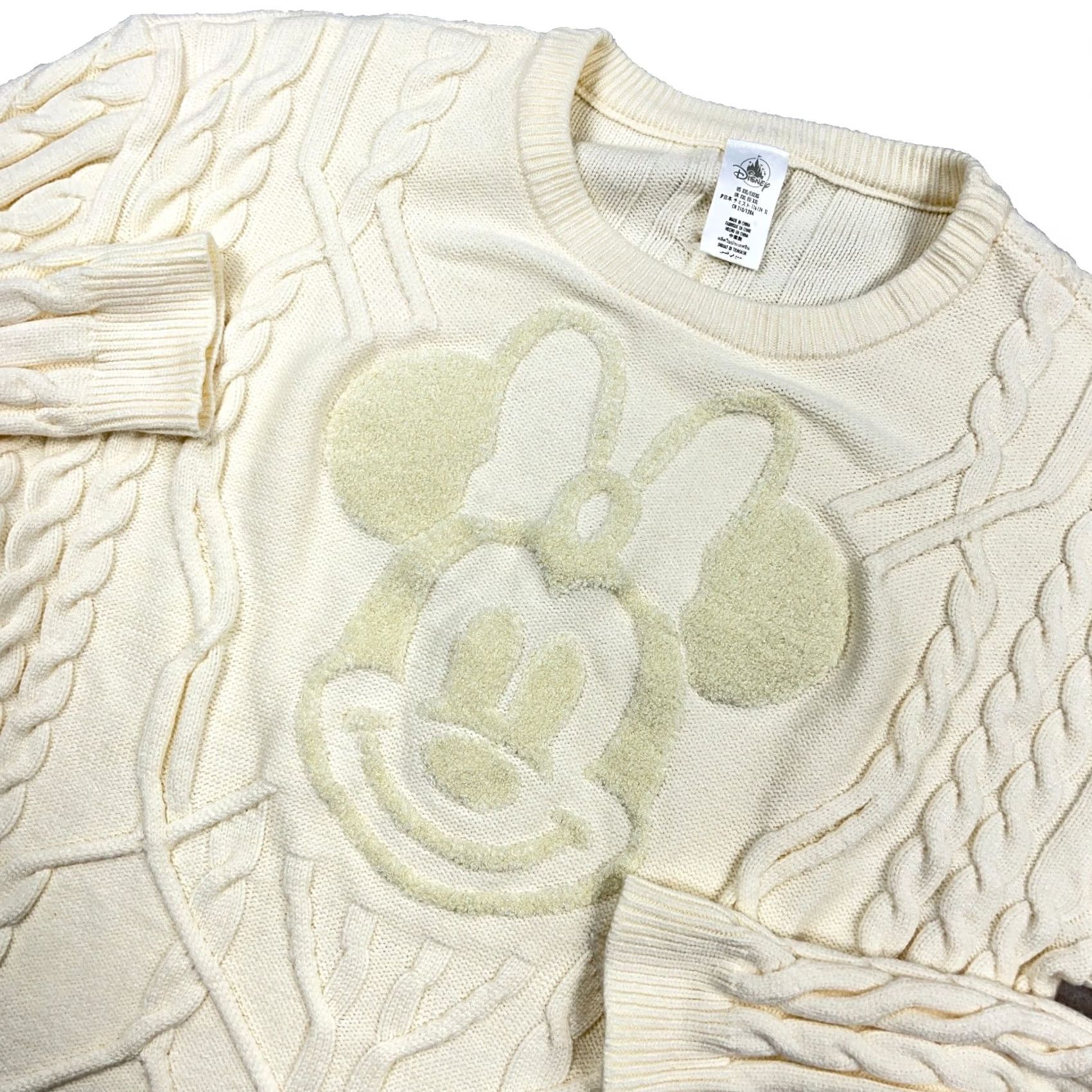 Disney Disney Sweater XXL 2XL Cream Cable Knit Textured Minnie Mouse Crewneck Women Size XXL / US 16-18 / IT 52-54 - 2 Thumbnail