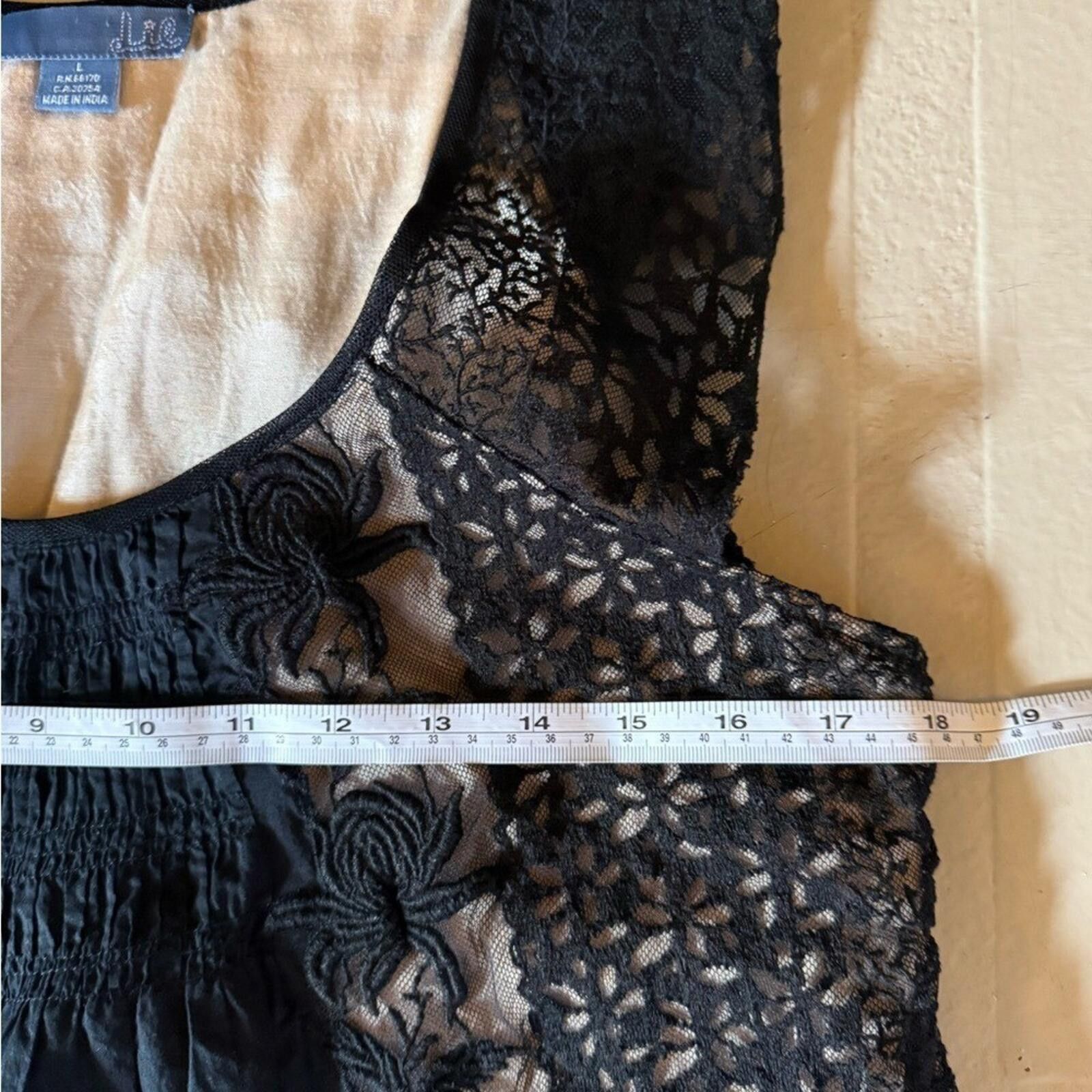Other Anthro Lil Lace Embroidered Sleeveless Blouse Black Boho L Size L / US 10 / IT 46 - 7 Thumbnail