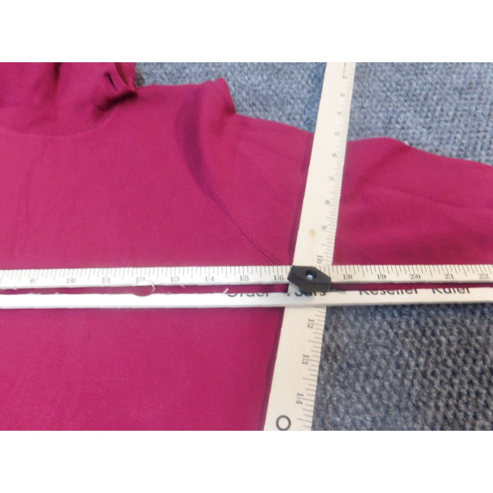 Vintage Dana Buchman Womens Sweater L Purple Pullover Turtleneck Cap Sleeve Long Sleeve Knit Polyester Button Stretch Regular Modern Women's Pullover Size L / US 10 / IT 46 - 7 Thumbnail