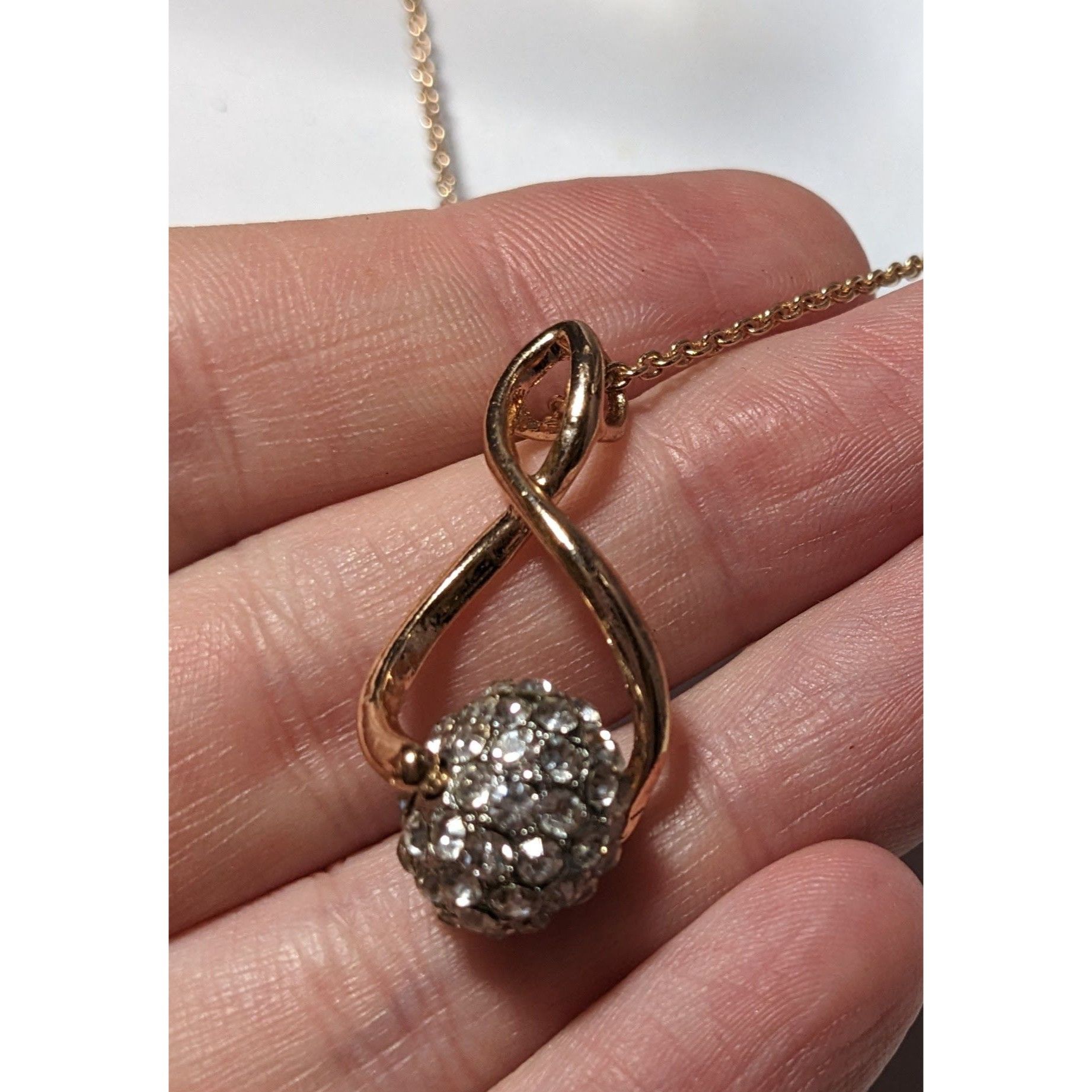 Other Gold Suspended Rhinestone Bead Pendant Necklace Size ONE SIZE - 9 Thumbnail