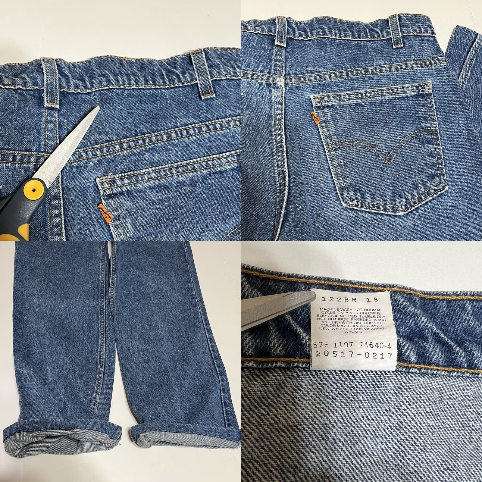 Levi's VINTAGE Levi’s Jeans 517 Orange Tab Mens Regular Jeans Hemmed 37x27 Blue Denim 38x32 Belt Patch Missing Boys? No, Mens Size US 37 - 8 Thumbnail
