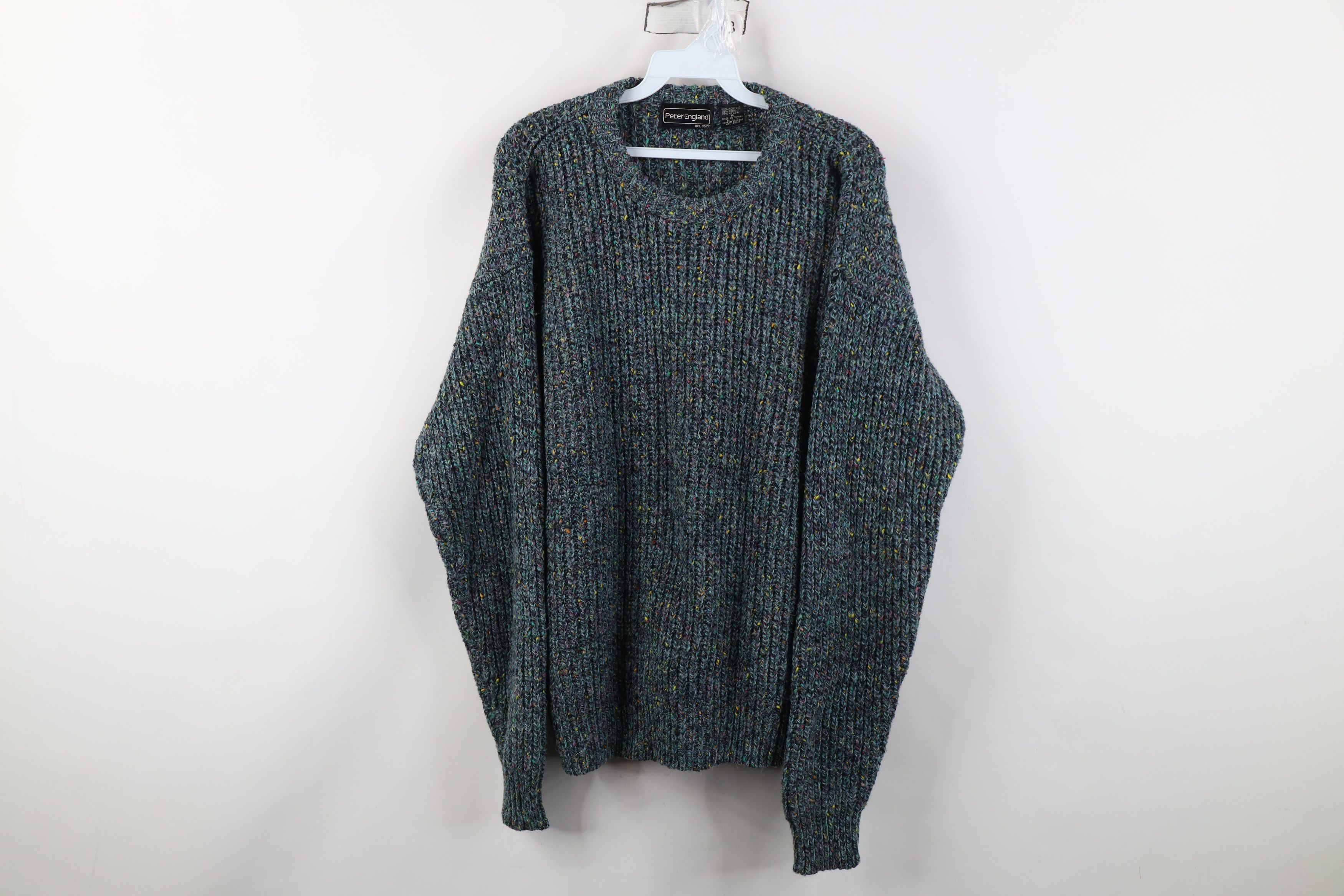 Vintage Vintage 90s Streetwear Ribbed Knit Rainbow Fleck Sweater Size US M / EU 48-50 / 2 - 1 Thumbnail