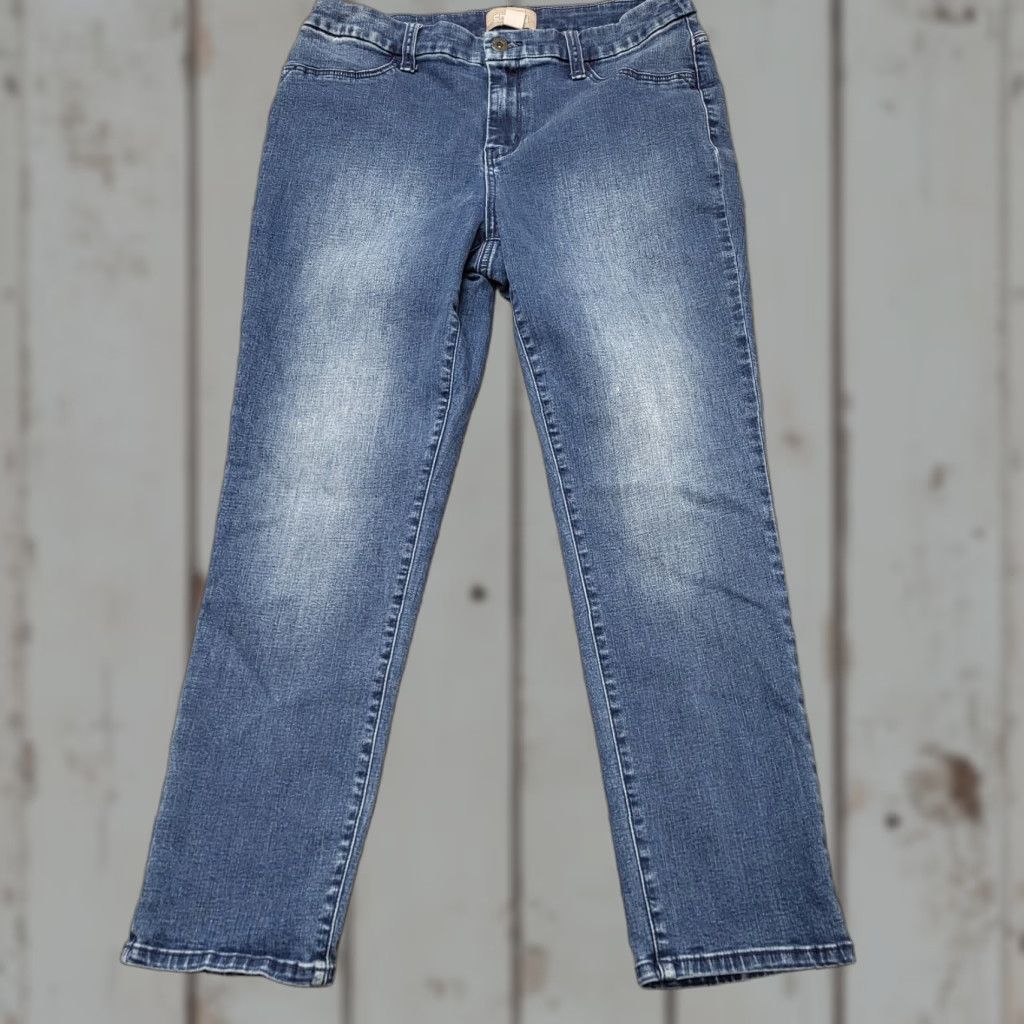 Vintage Chico's Jeans Womens Size 1 Blue Denim Straight Leg High Rise College Size 25" / US 0 / IT 36 - 1 Thumbnail