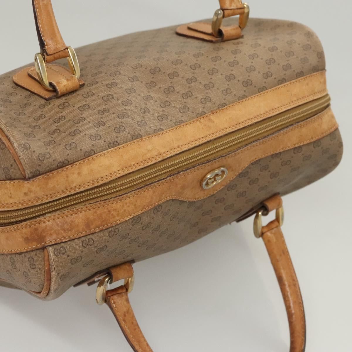 Gucci GUCCI Micro GG Supreme Hand Bag Pvc Leather Brown Gold 002 Size ONE SIZE - 6 Thumbnail