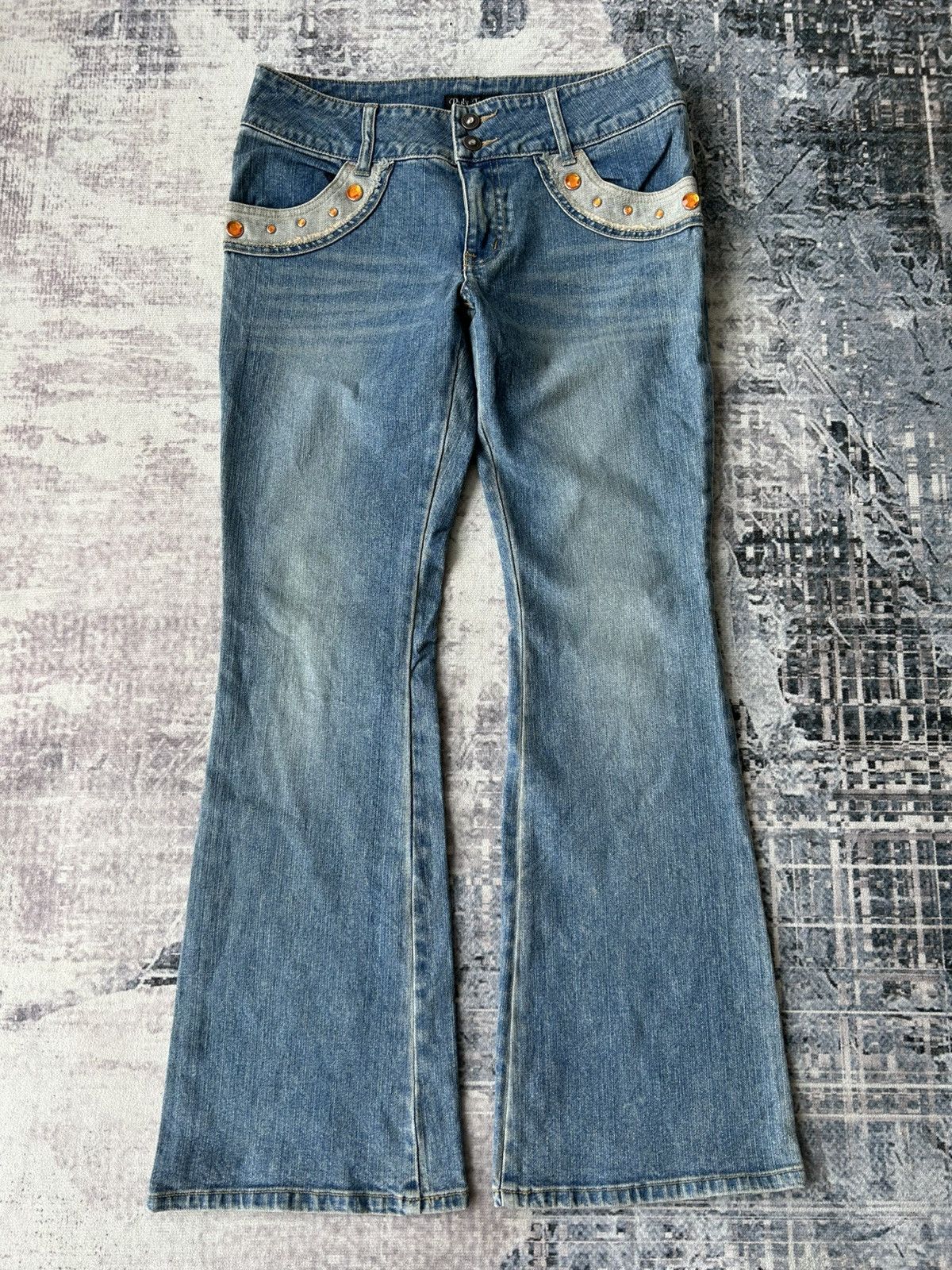 If Six Was Nine Y2k Flared Diamond Jeans Size US 30 / EU 46 - 2 Thumbnail