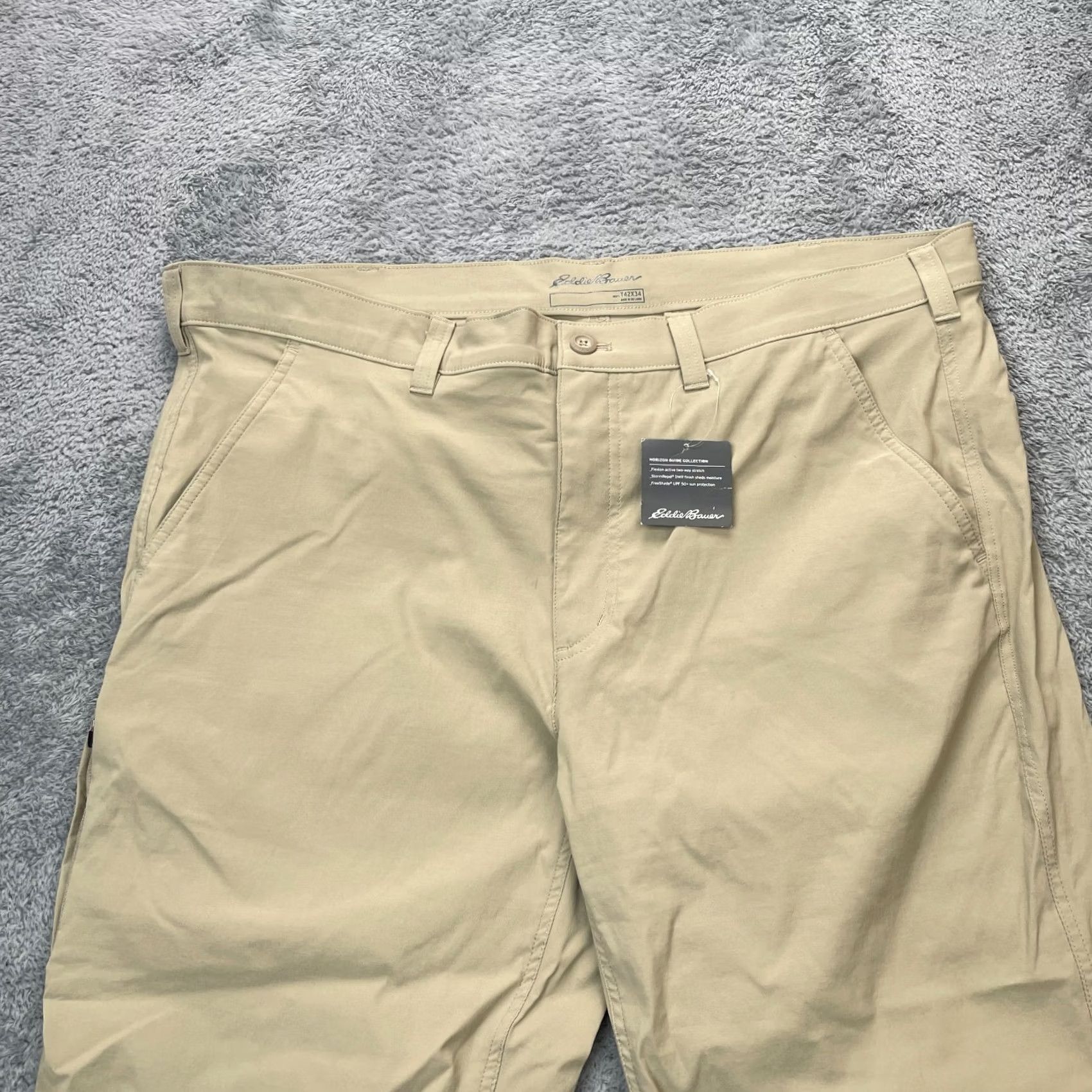 Eddie Bauer Eddie Bauer Pants Mens 42x34 Beige Horizon Guide Chino Straight Leg Stretch Casual Workwear Slim? No. Size US 42 / EU 58 - 5 Thumbnail