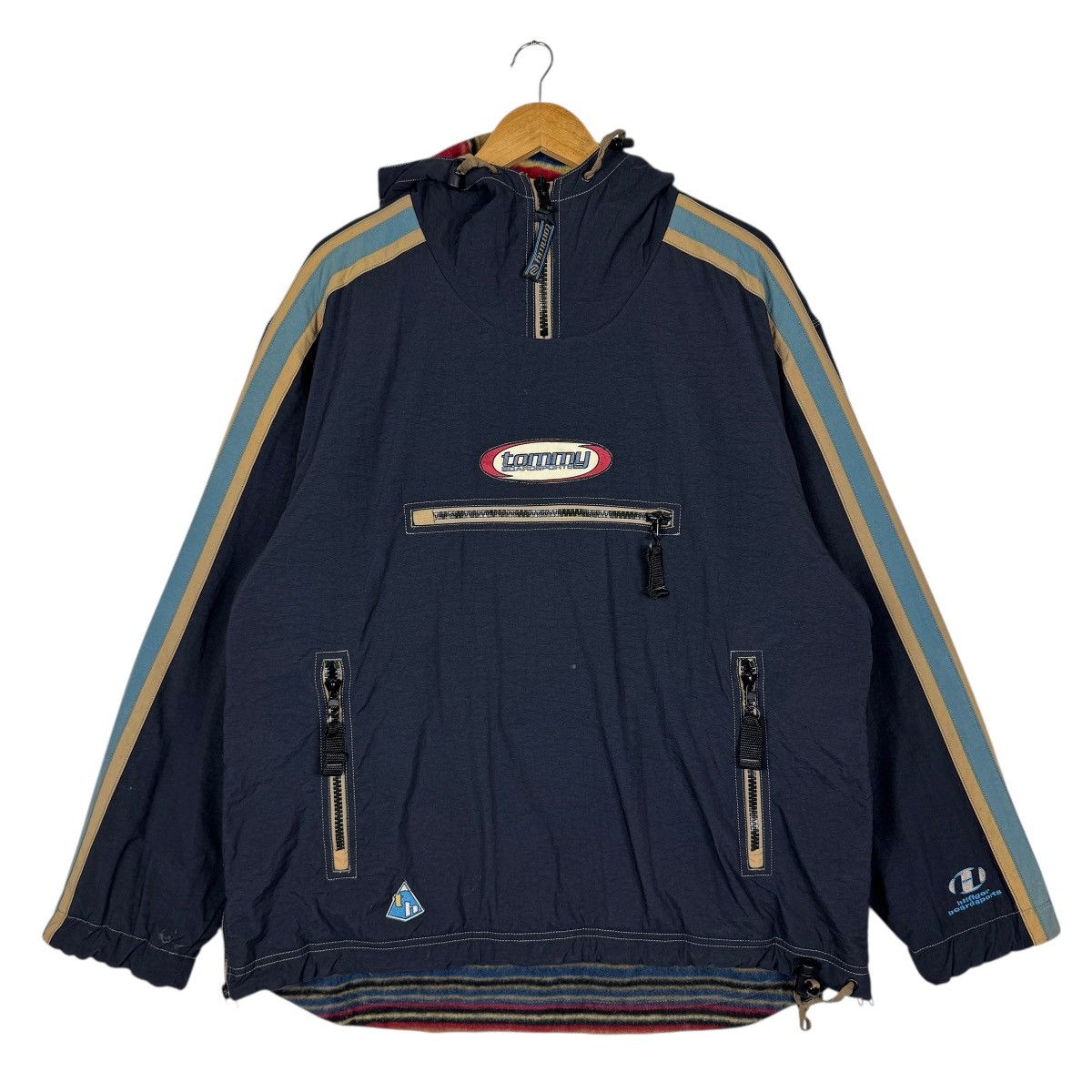 Tommy Hilfiger 90s Vintage Tommy Hilfiger Reversible Fleece Smock Jacket Size US M / EU 48-50 / 2 - 3 Thumbnail
