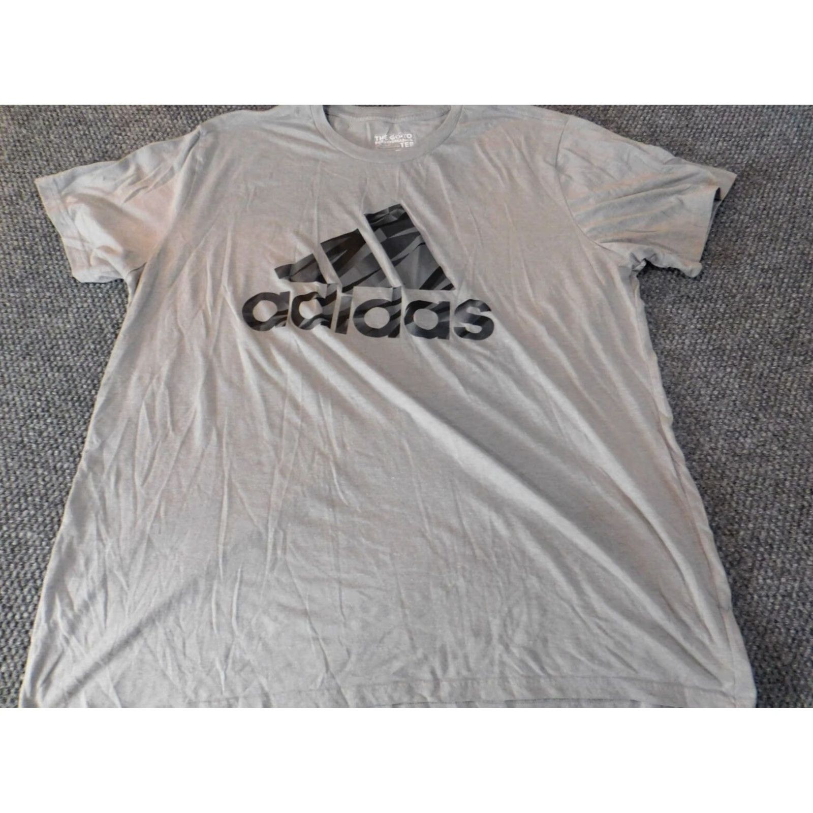 Adidas Adidas Shirt 2XL Mens Gray Classic Tee Logo Short Sleeve Crew Neck Stretch T-Shirt Size US XXL / EU 58 / 5 - 2 Thumbnail