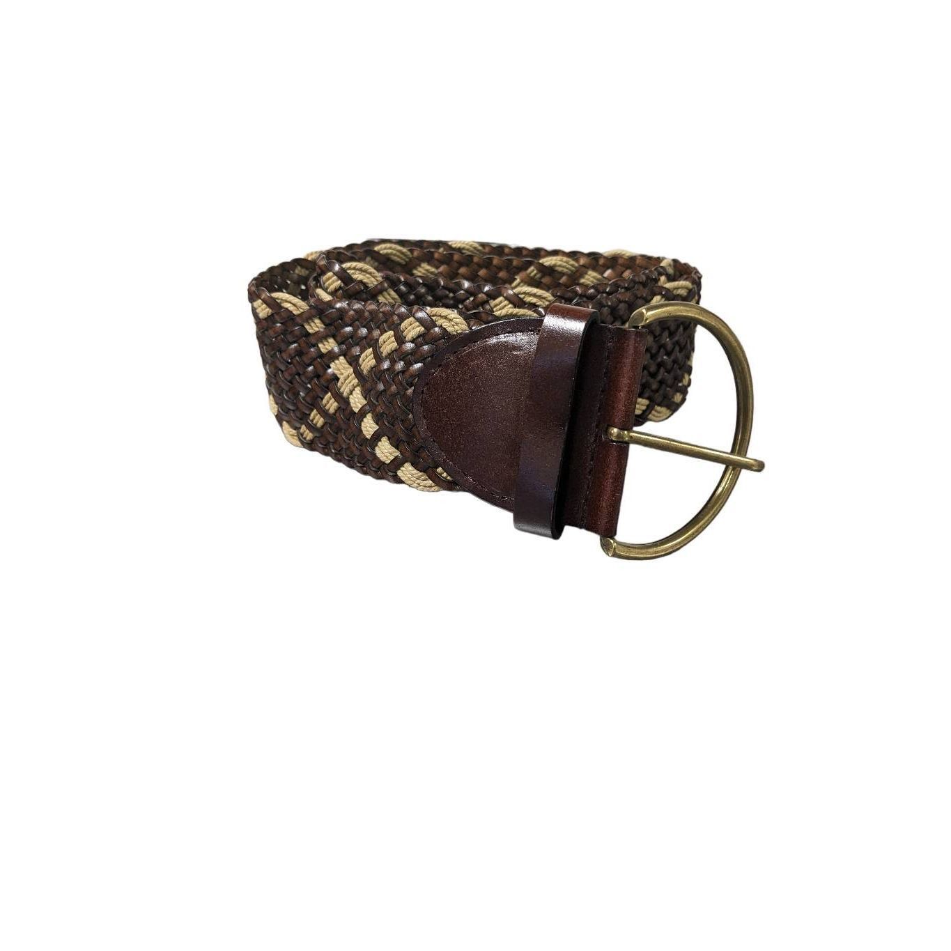 Other Women’s Wide Braided Tan & Brown Leather Look Belt Large NWO Size ONE SIZE - 1 Thumbnail