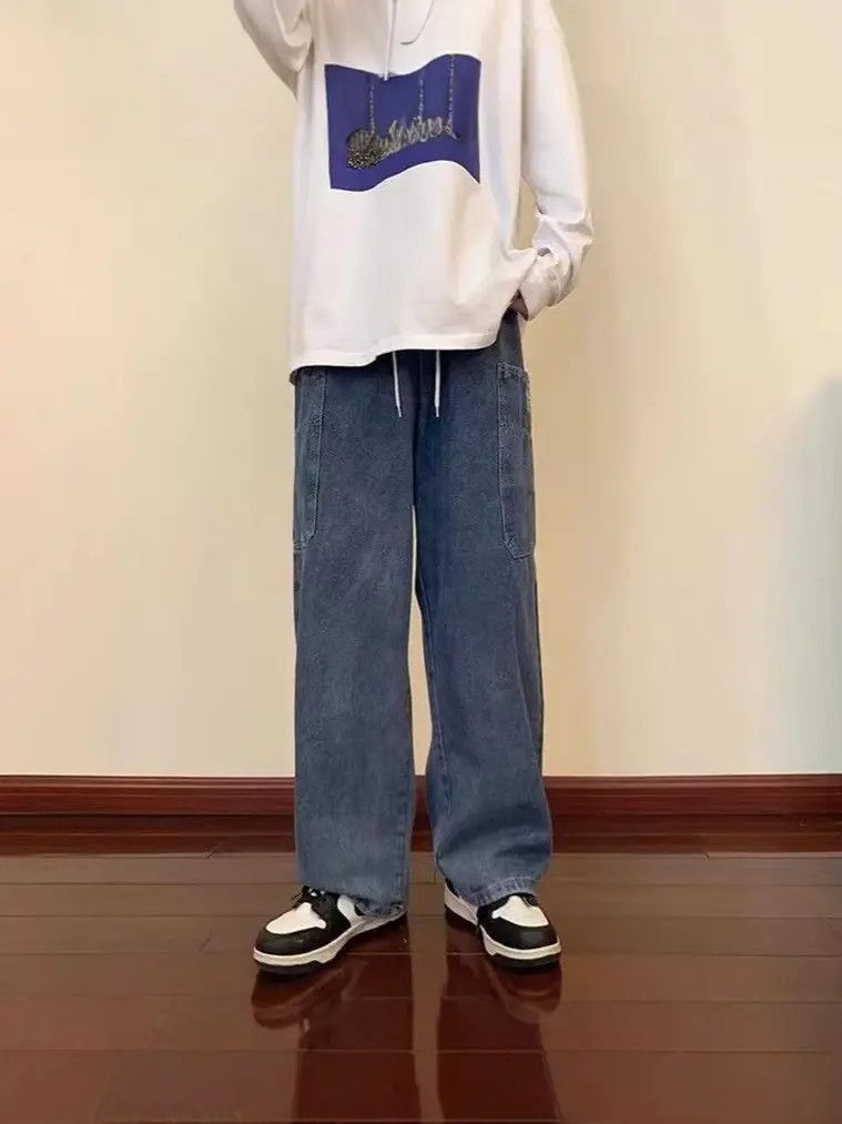 Japanese Brand × Jean Retro loose wide leg high street jeans Size US 32 / EU 48 - 1 Thumbnail