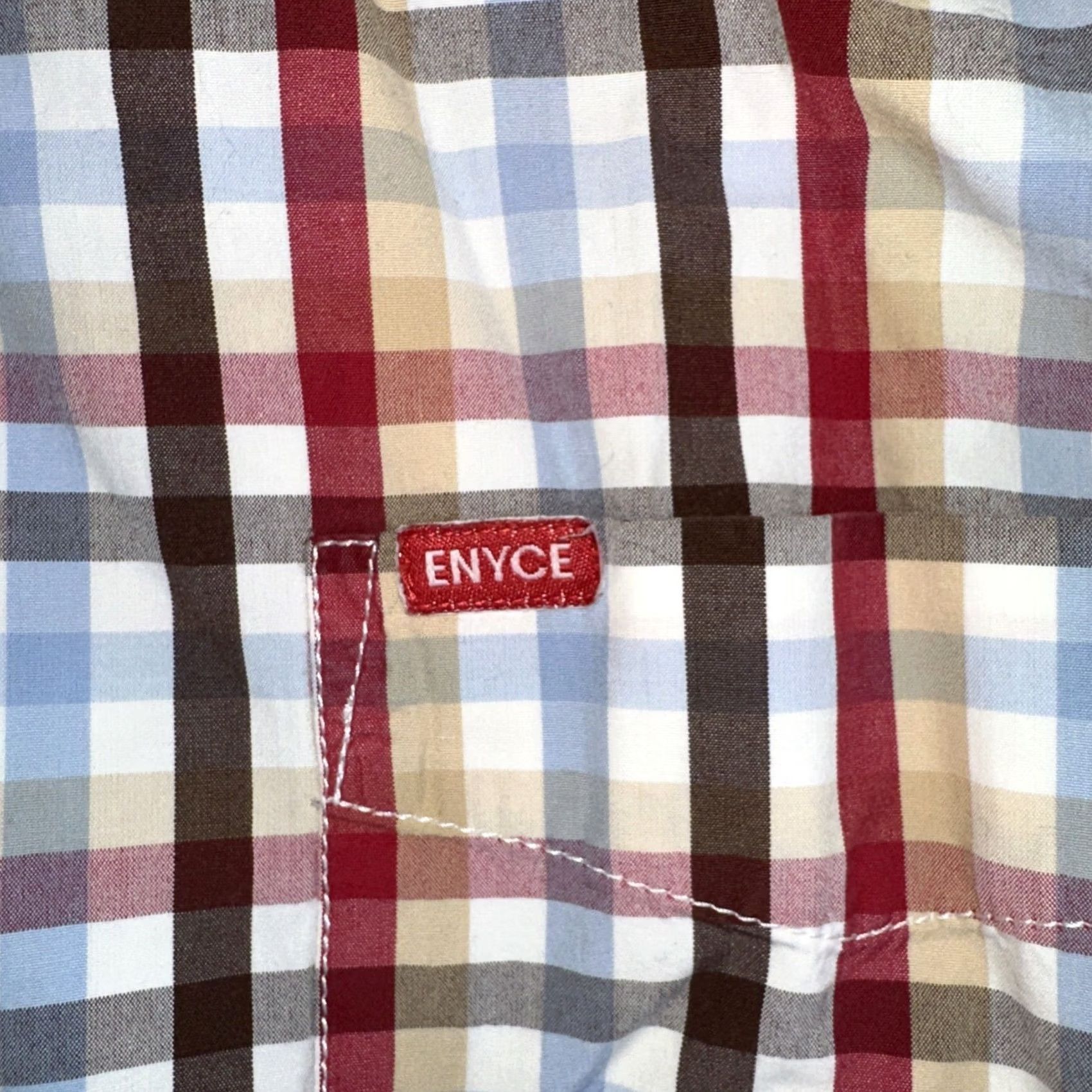 Enyce VINTAGE Enyce Button-Up Shirt Short Sleeve Striped Blue 3XL Men 90s Times Size US XXL / EU 58 / 5 - 3 Thumbnail