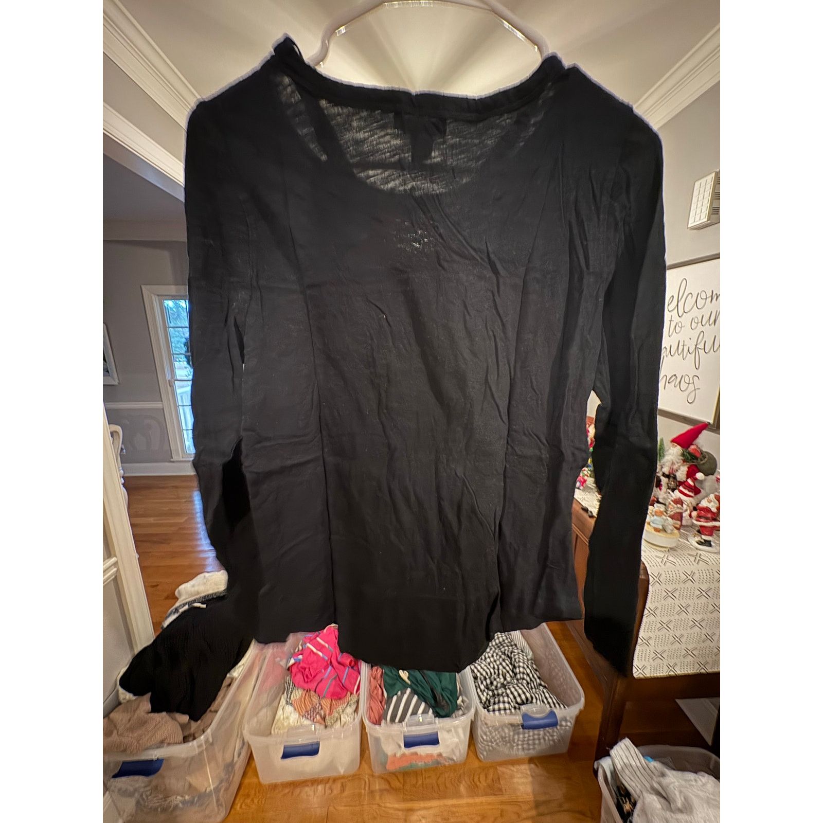 Gap Gap Women’s Black Long Sleeve Scoop Neck Top Size Small Size S / US 4 / IT 40 - 2 Thumbnail
