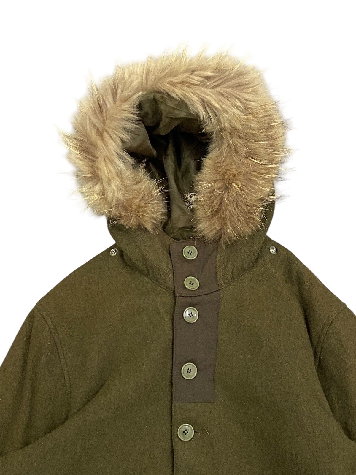 Edifice Japan Edifice Olive Green Hooded Coat with Faux Fur LGB Style Size US M / EU 48-50 / 2 - 3 Thumbnail