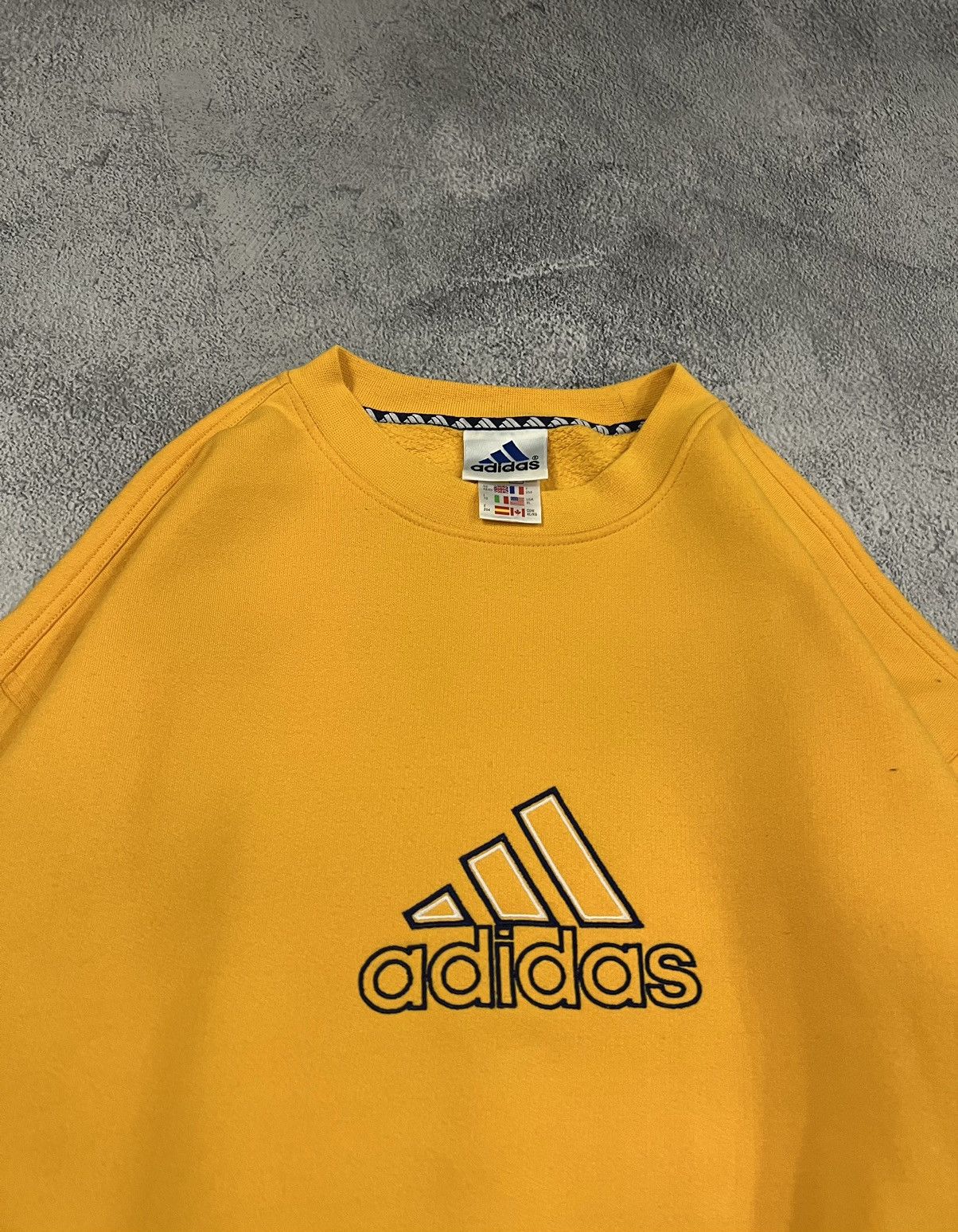 Adidas × Vintage Vintage Y2k Adidas 💛 Spell Out Big Logo Rare Sweatshirt 90’s Size US XL / EU 56 / 4 - 6 Thumbnail