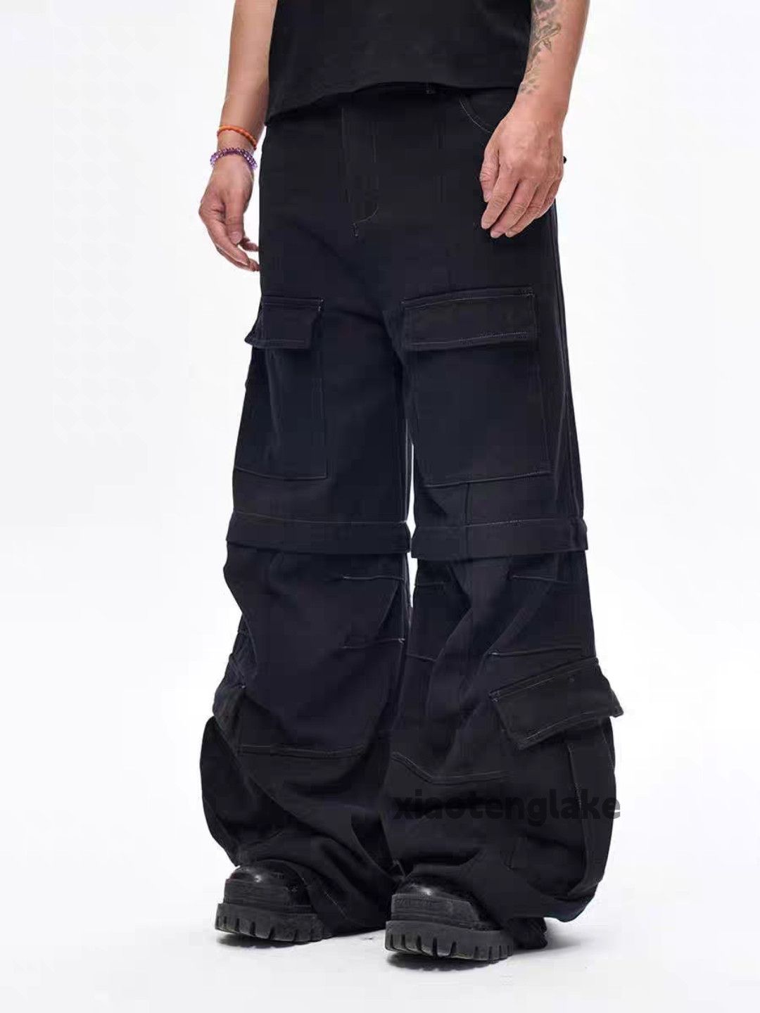 Designer × Japanese Brand × Vintage Unisex patchwork faded loose baggy cargo pants Size US 34 / EU 50 - 10 Thumbnail