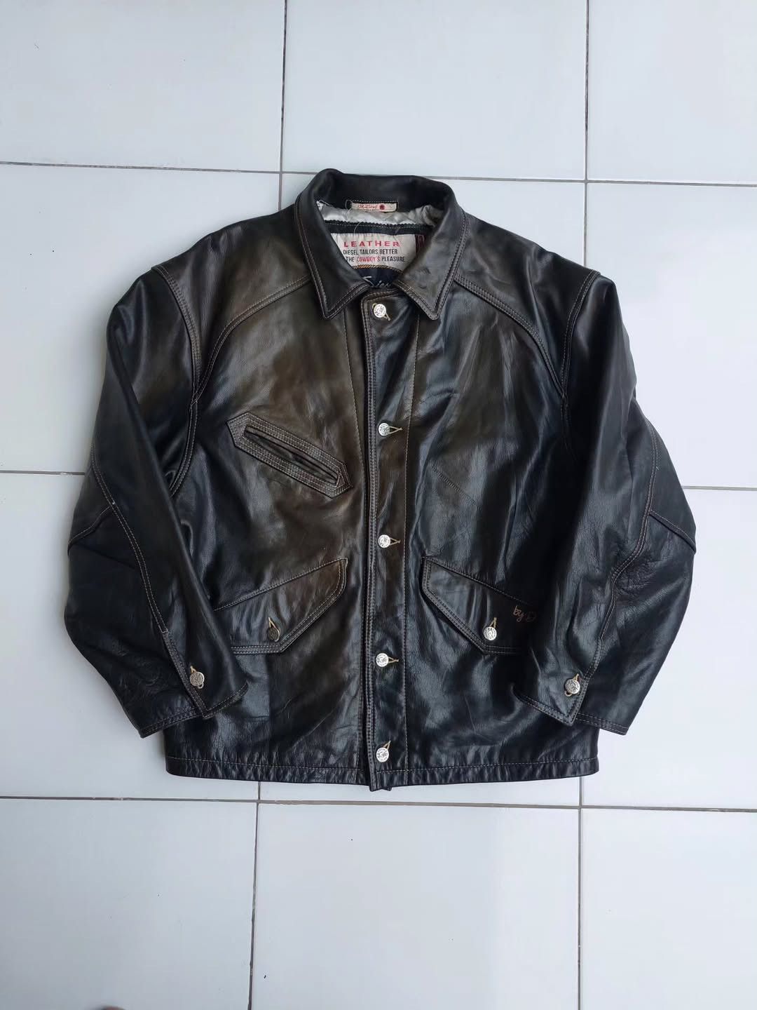 Diesel Diesel Vintage Leather Jacket Car Coat Patina Size US L / EU 52-54 / 3 - 2 Thumbnail