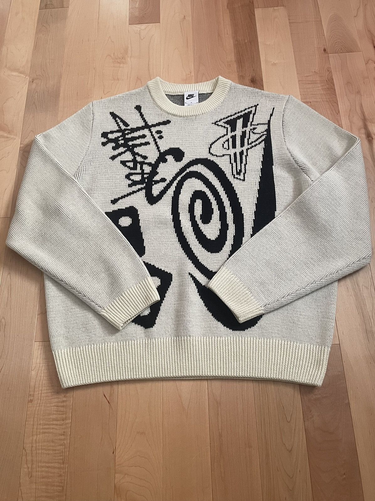 image of Nike Knit Sweater in White, Men's (Size Medium)
