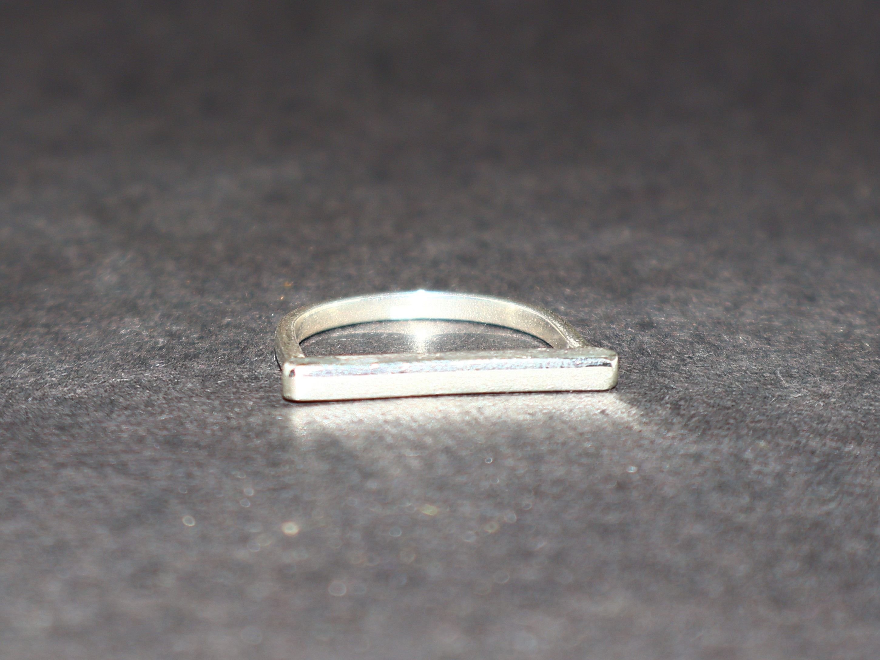 Handmade Bar Ring, Sterling Silver Handmade Ring, Women Ring, Size ONE SIZE - 2 Thumbnail