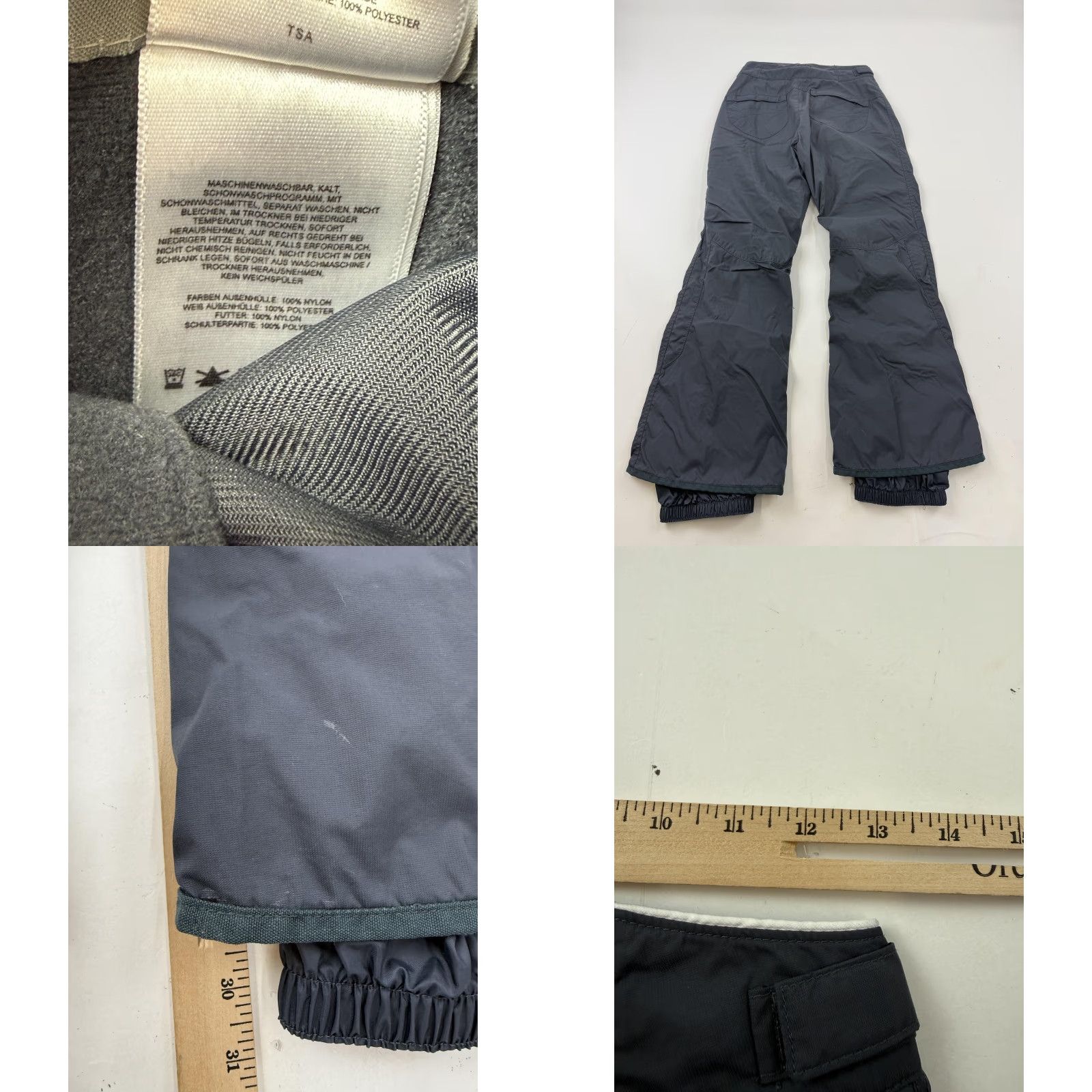Vintage Columbia Snow Pants Womens Small Gray Vertex Insulated Ski Wide-Leg Water Resistant Pockets Skiing Nylon Polyester Regular Size 28" / US 6 / IT 42 - 8 Thumbnail