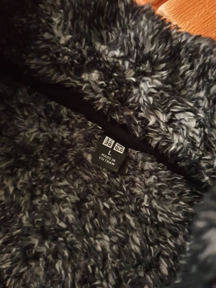 Japanese Brand Uniqlo grey fleece Sweater jacket Size US L / EU 52-54 / 3 - 3 Thumbnail