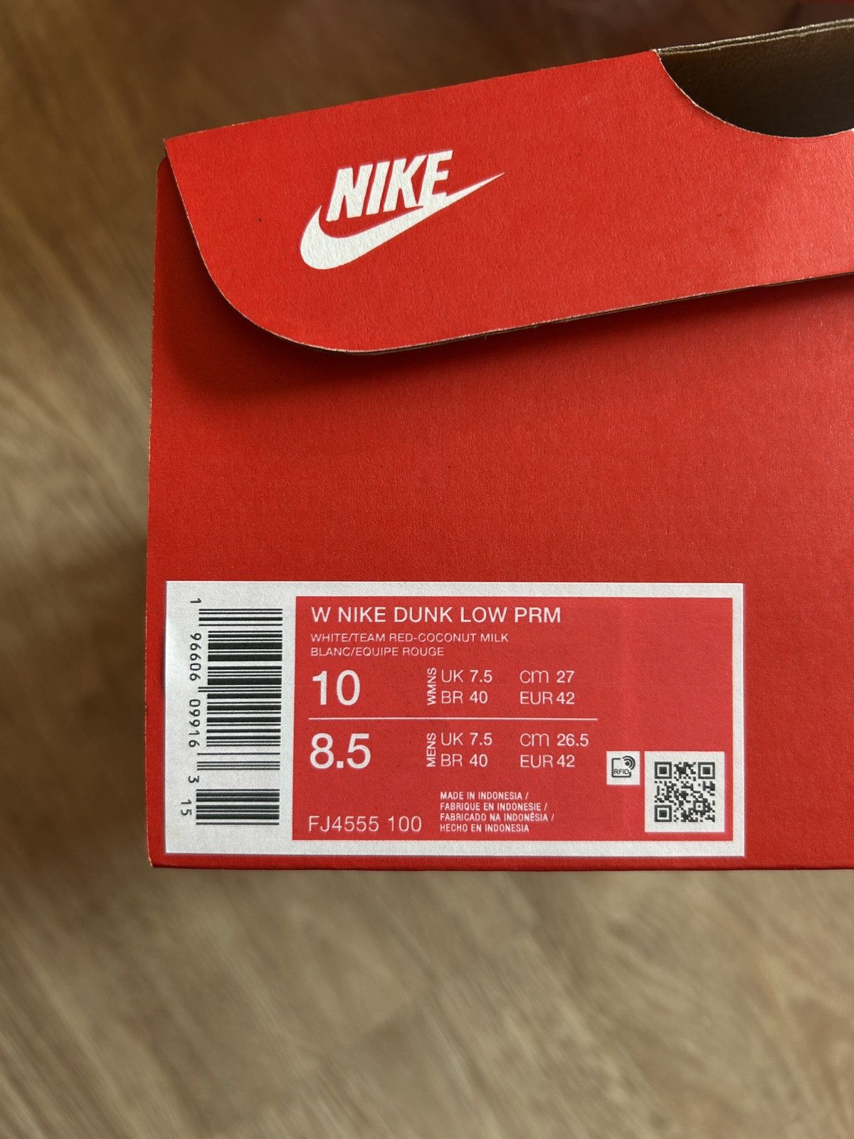 Nike Nike Dunk Low PRM Team Red Size US 9 / EU 42 - 6 Thumbnail