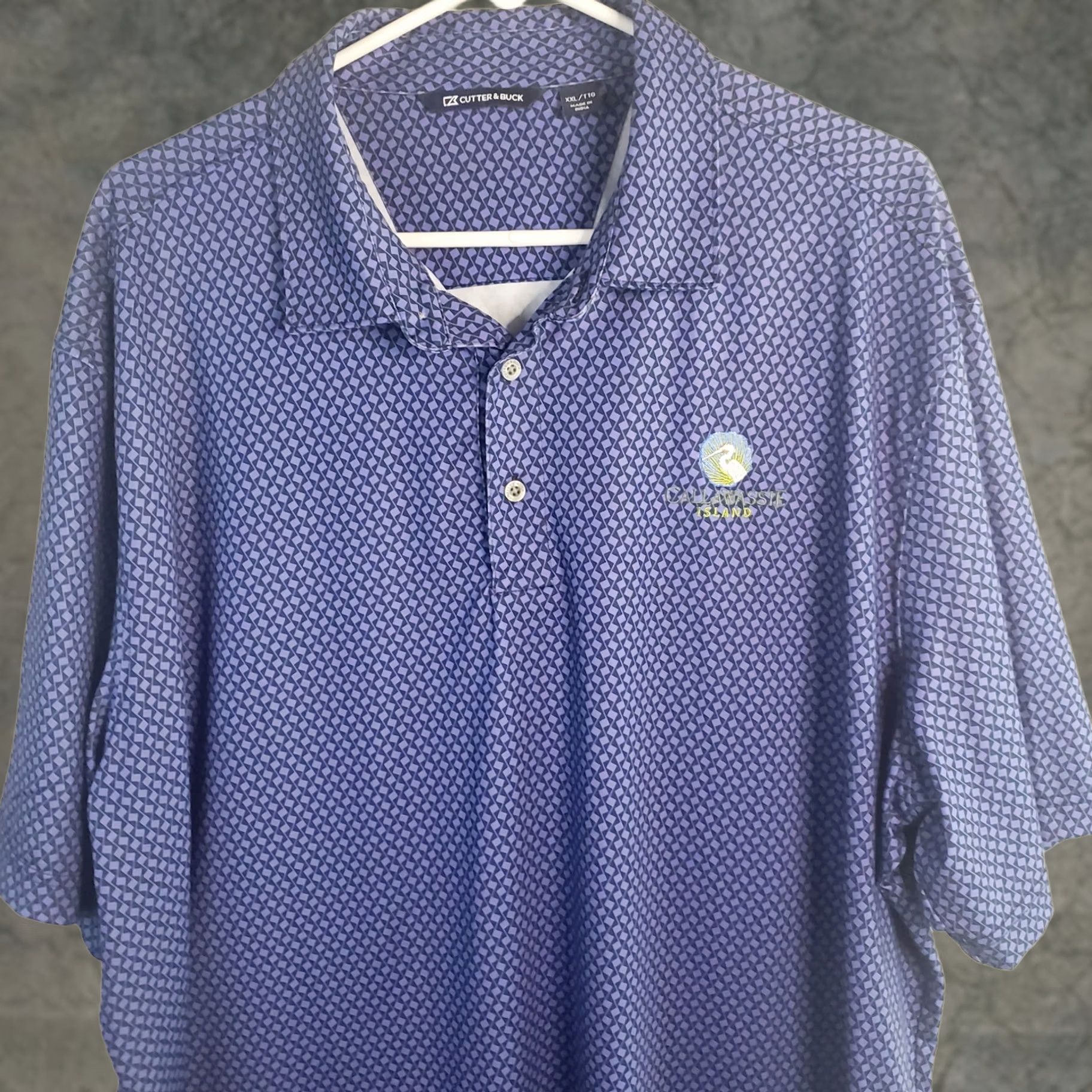 Cutter & Buck Cutter & Buck Men XXL Purple Black Geometric Print Golf Polo Shirt Callawassie Size US XXL / EU 58 / 5 - 1 Thumbnail