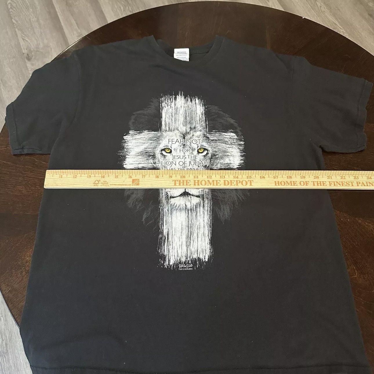 Delta Vintage Y2K Jesus Christian Lion Cross Short Sleeve Shirt Size US L / EU 52-54 / 3 - 5 Thumbnail