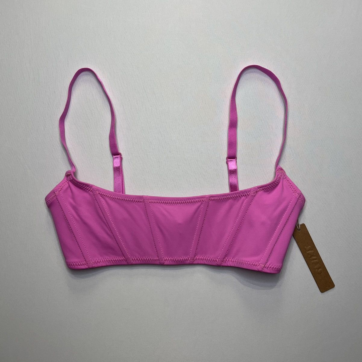 SKIMS SKIMS Signature Swim Corset Bikini Top Neon Orchid NWT XS Size XS / US 0-2 / IT 36-38 - 6 Thumbnail