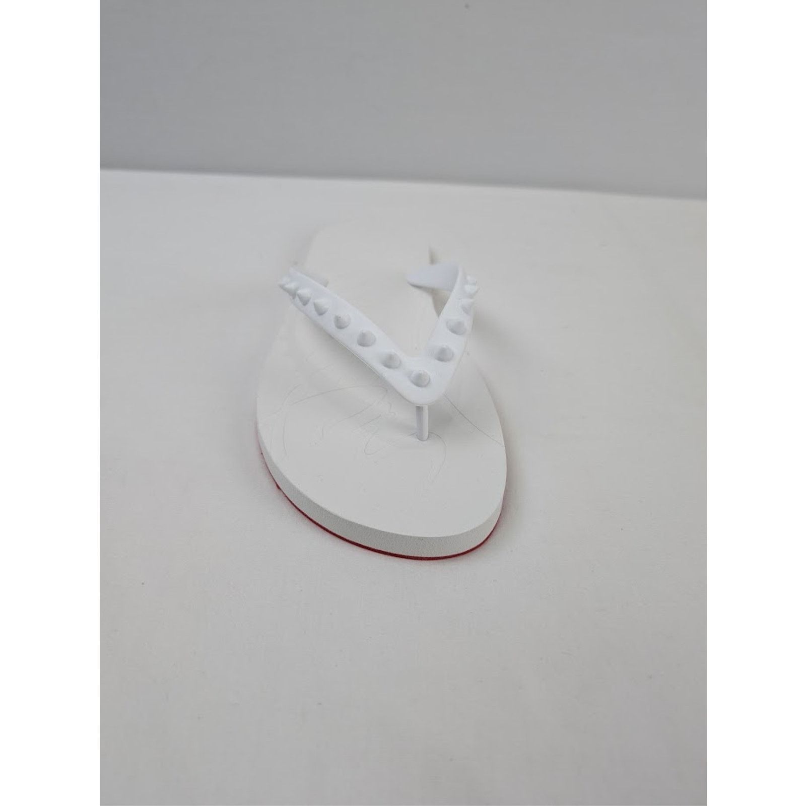 Christian Louboutin o1rshd1 Loubi Flip Flat Slippers in White Size US 11 / EU 44 - 14 Thumbnail