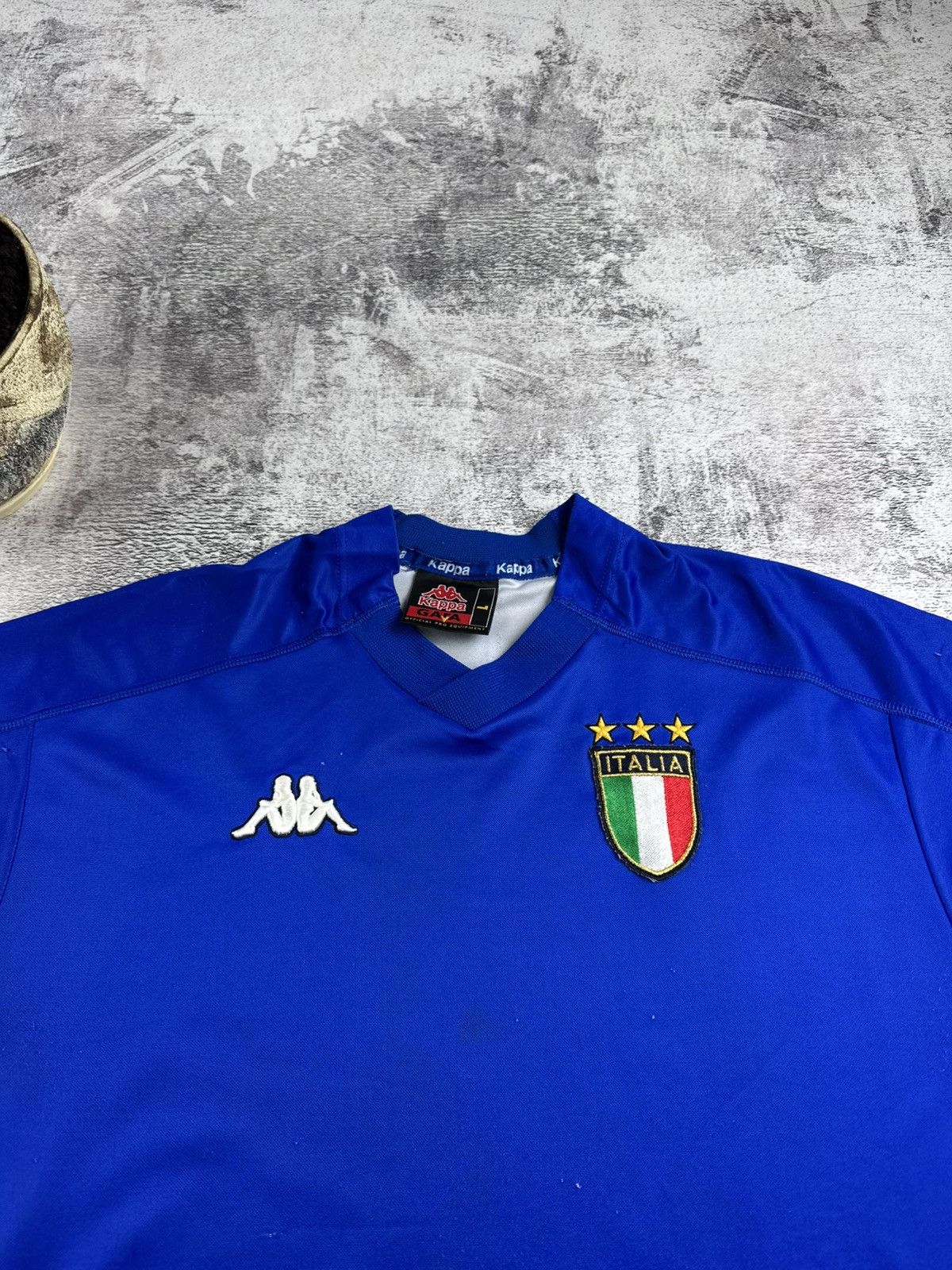 Kappa Vintage Italy 1998/2000 National Kappa Home Soccer Football T Shirt Jersey Tee Size US L / EU 52-54 / 3 - 6 Thumbnail