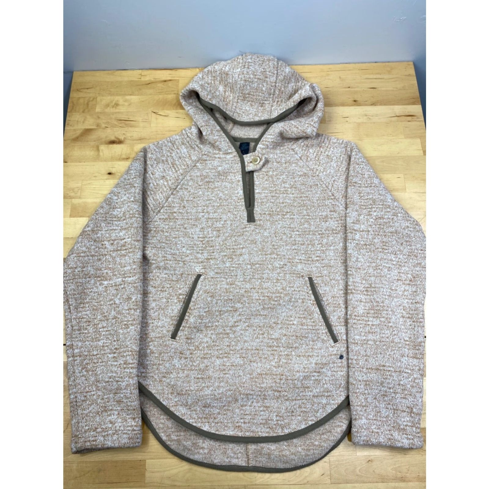 Prana prAna Womens Hoodie S Orange 1/4 Button Pullover Casual Pocket Size S / US 4 / IT 40 - 2 Thumbnail