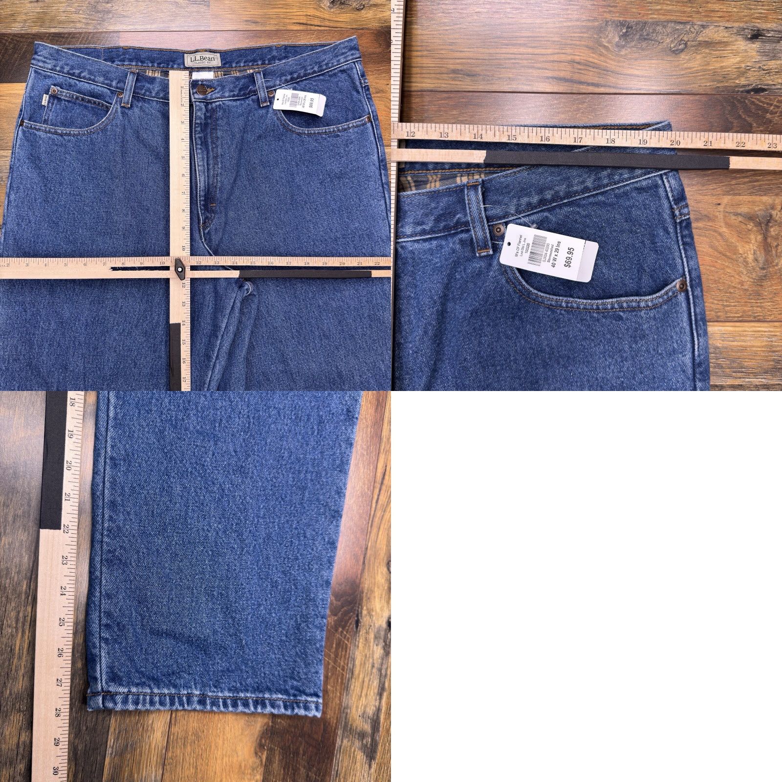 Vintage L.L. Bean Jeans Mens 40x29 Classic Fit Denim Blue 5-Pocket Straight Medium Wash Belt Loops 29in Inseam Regular Size New Size US 40 / EU 56 - 9 Thumbnail