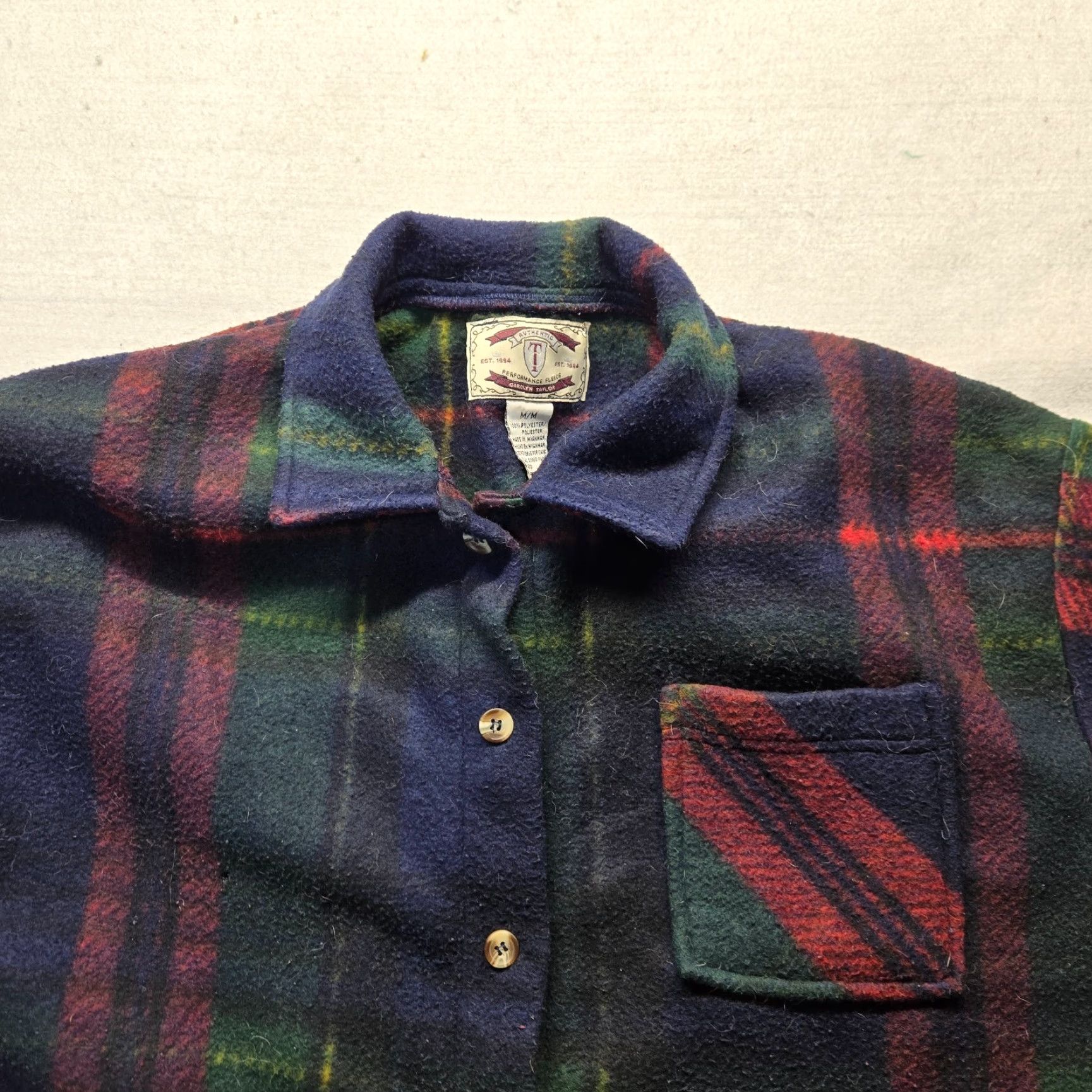 Vintage Carolyn Taylor Fleece Shirt M Red Plaid 1/4 Zip Long Sleeve Button Sweater Mens Update Seasonal Classic Size US M / EU 48-50 / 2 - 3 Thumbnail
