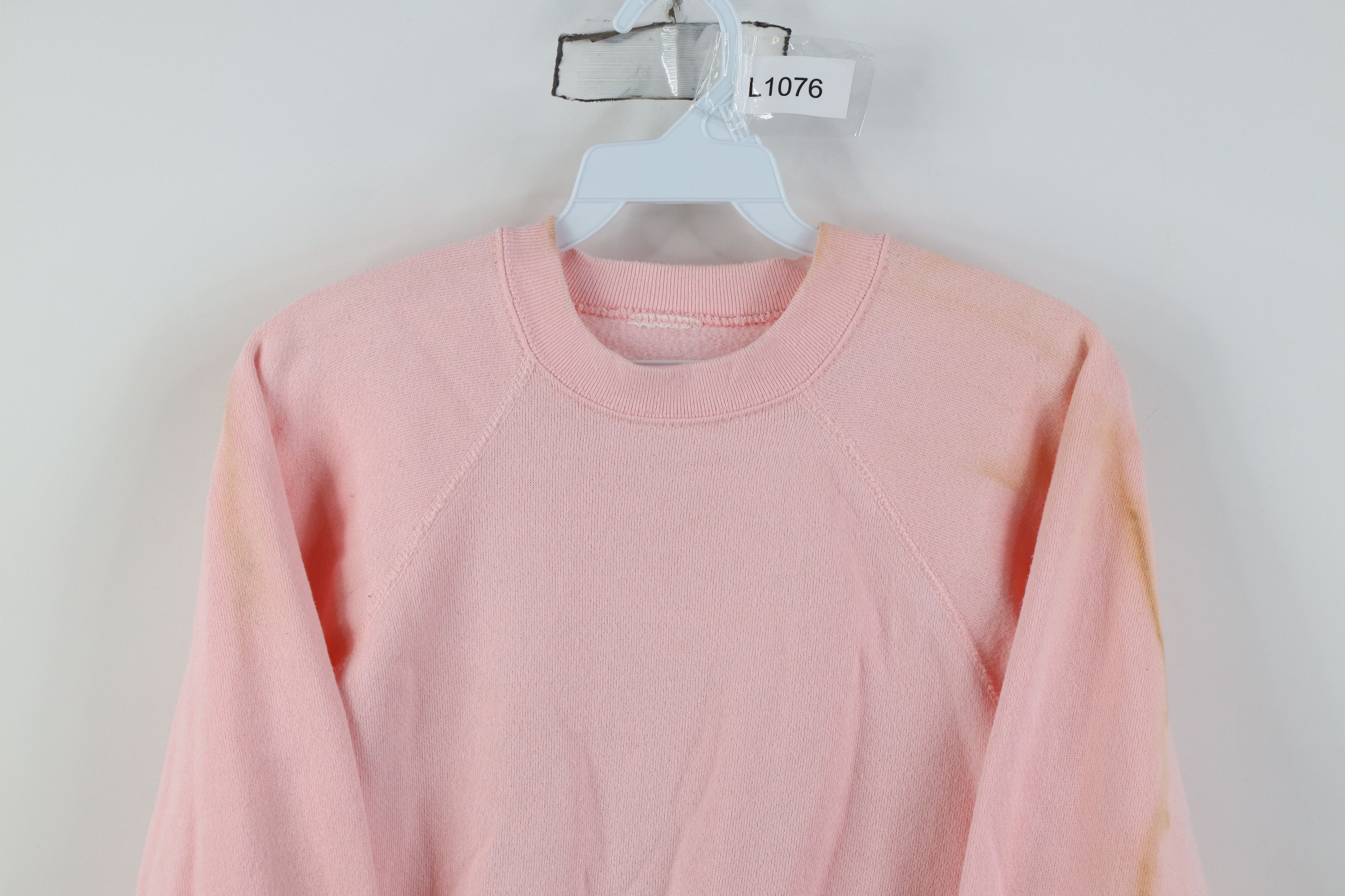 Vintage Vintage 80s 90s Streetwear Blank Crewneck Sweatshirt Pink Size S / US 4 / IT 40 - 2 Thumbnail
