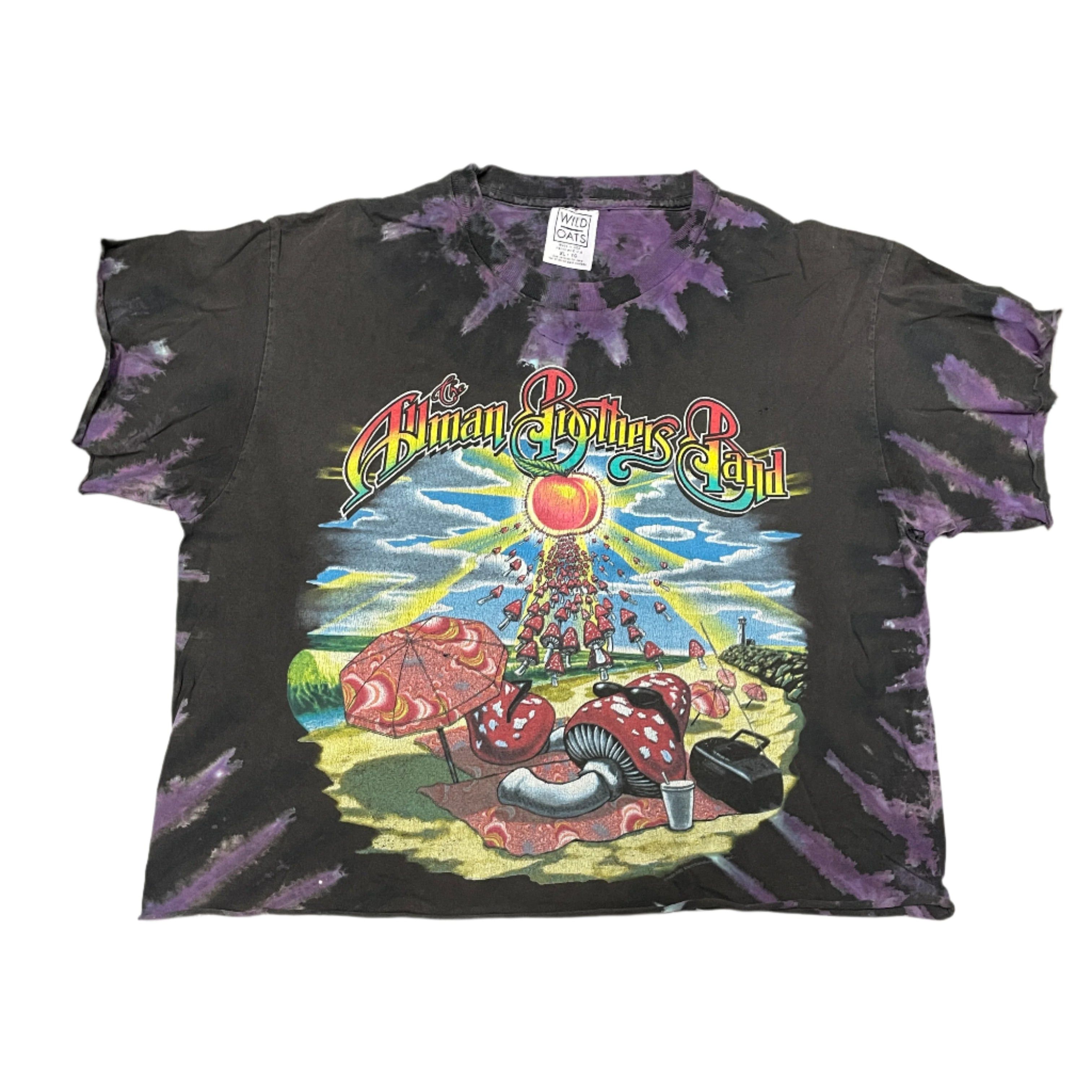 Other 1990s Allman Brothers Band Tie-Dye Cropped Band T-Shirt 1998 Made In USA Size US XL / EU 56 / 4 - 1 Thumbnail