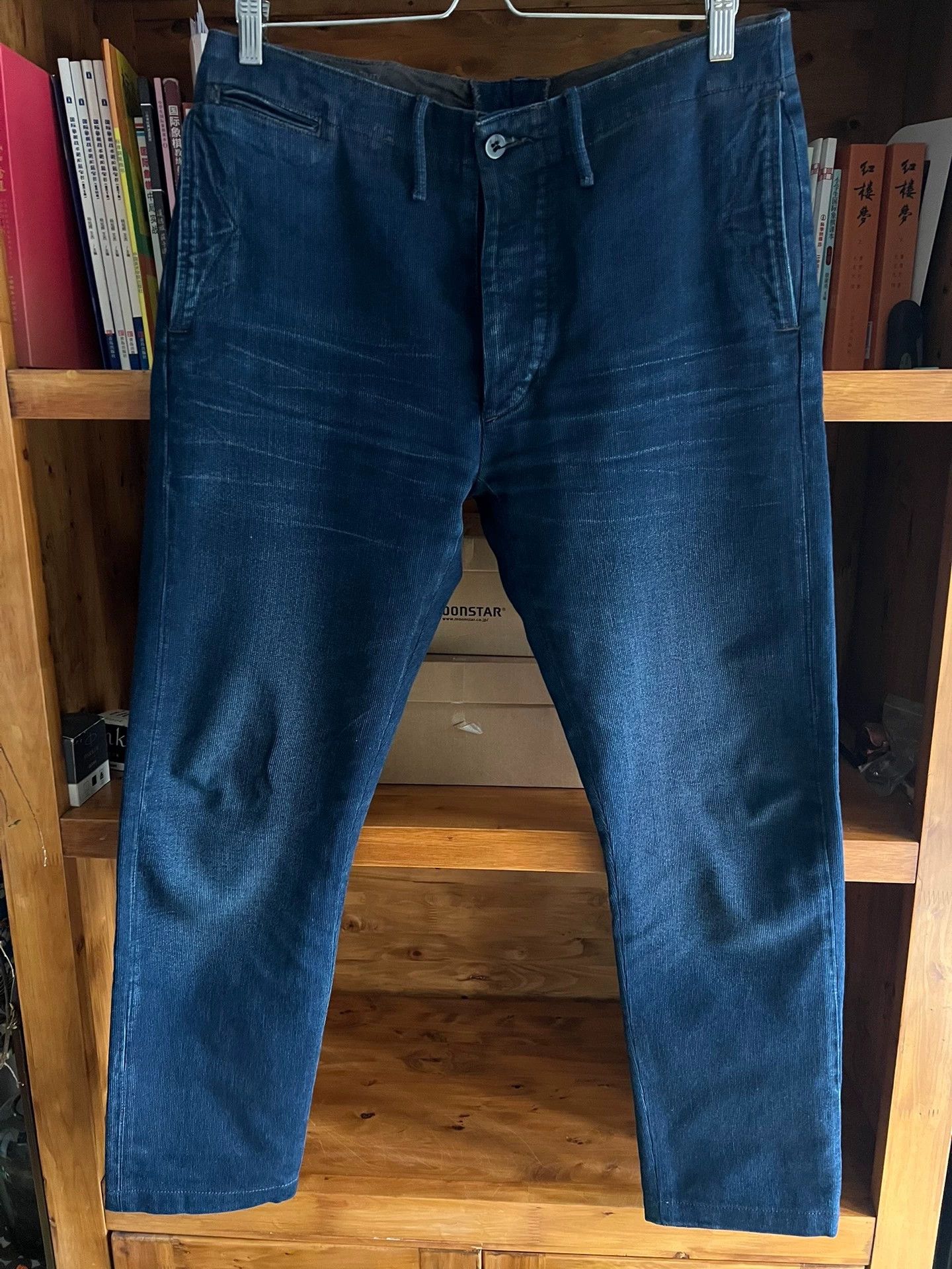 RRL Ralph Lauren RRL Double RL Washed Indigo Corduroy Tapered Officer Pants Size US 32 / EU 48 - 1 Thumbnail