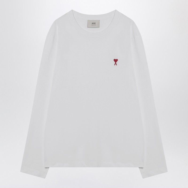 AMI Ami Paris White Ami De Coeur Sweater Size US XXL / EU 58 / 5 - 1 Thumbnail