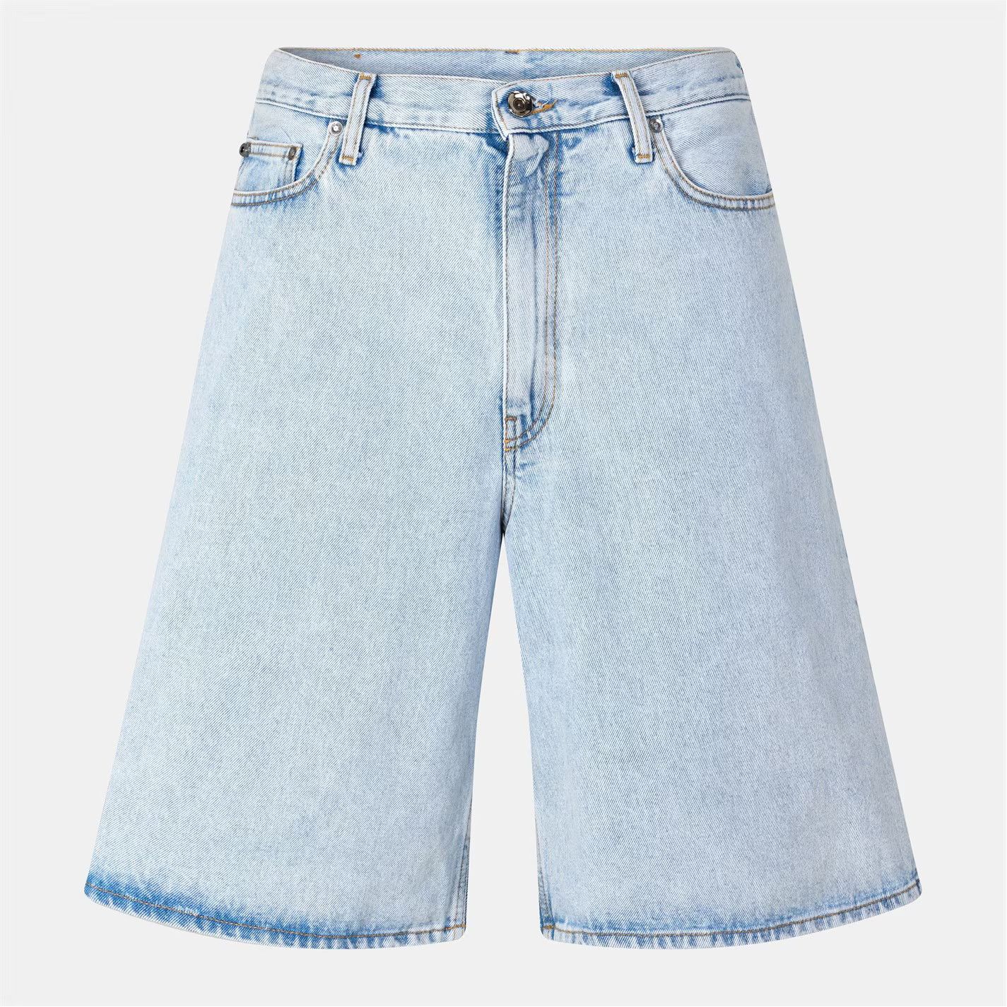 Off-White o1g2r1mq0326 Skate Arrow Logo Denim Shorts in Blue Size US 30 / EU 46 - 1 Thumbnail