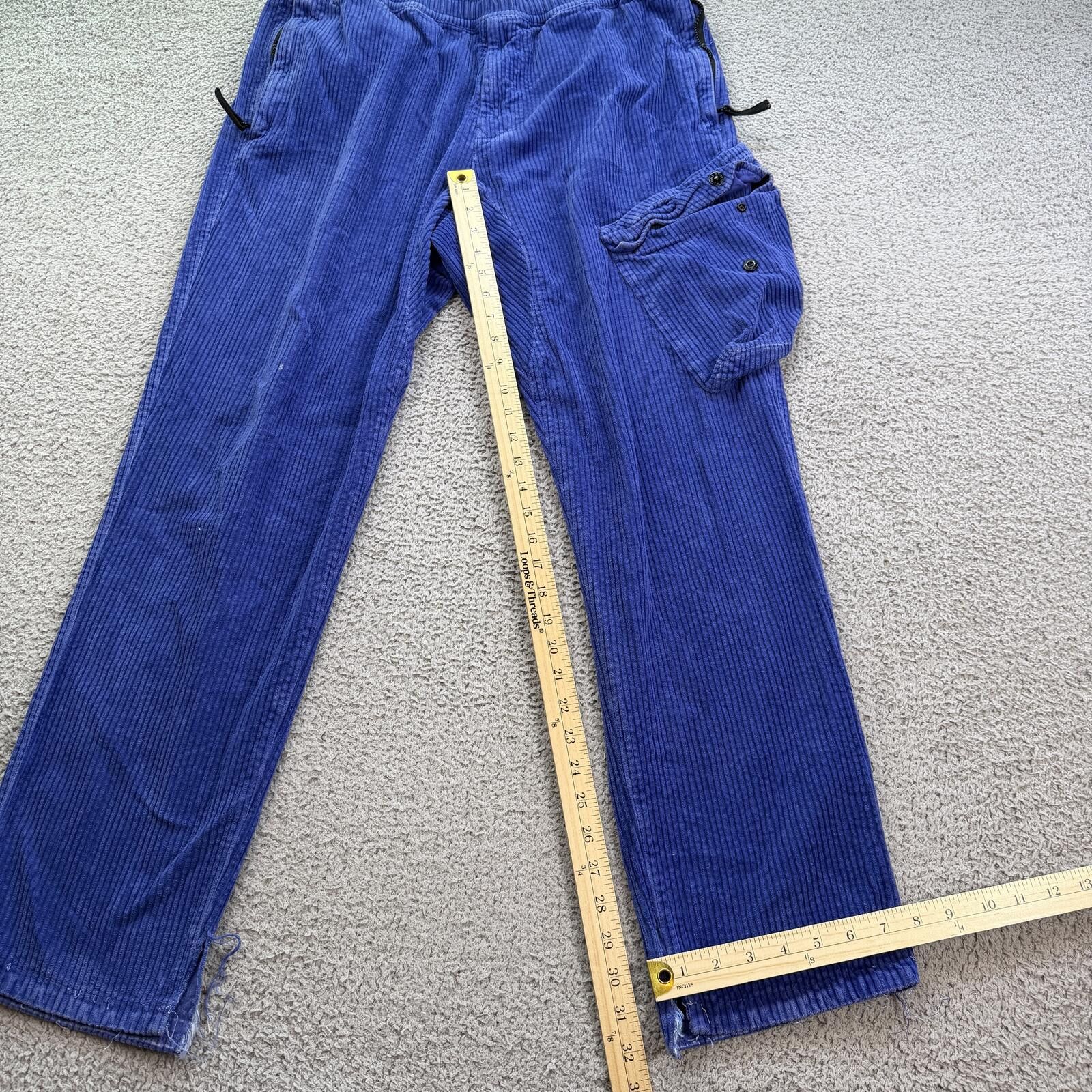 Stone Island Stone Island Blue Corduroy Cargo Pants 38 Drawstring Wide Size US 38 / EU 54 - 4 Thumbnail