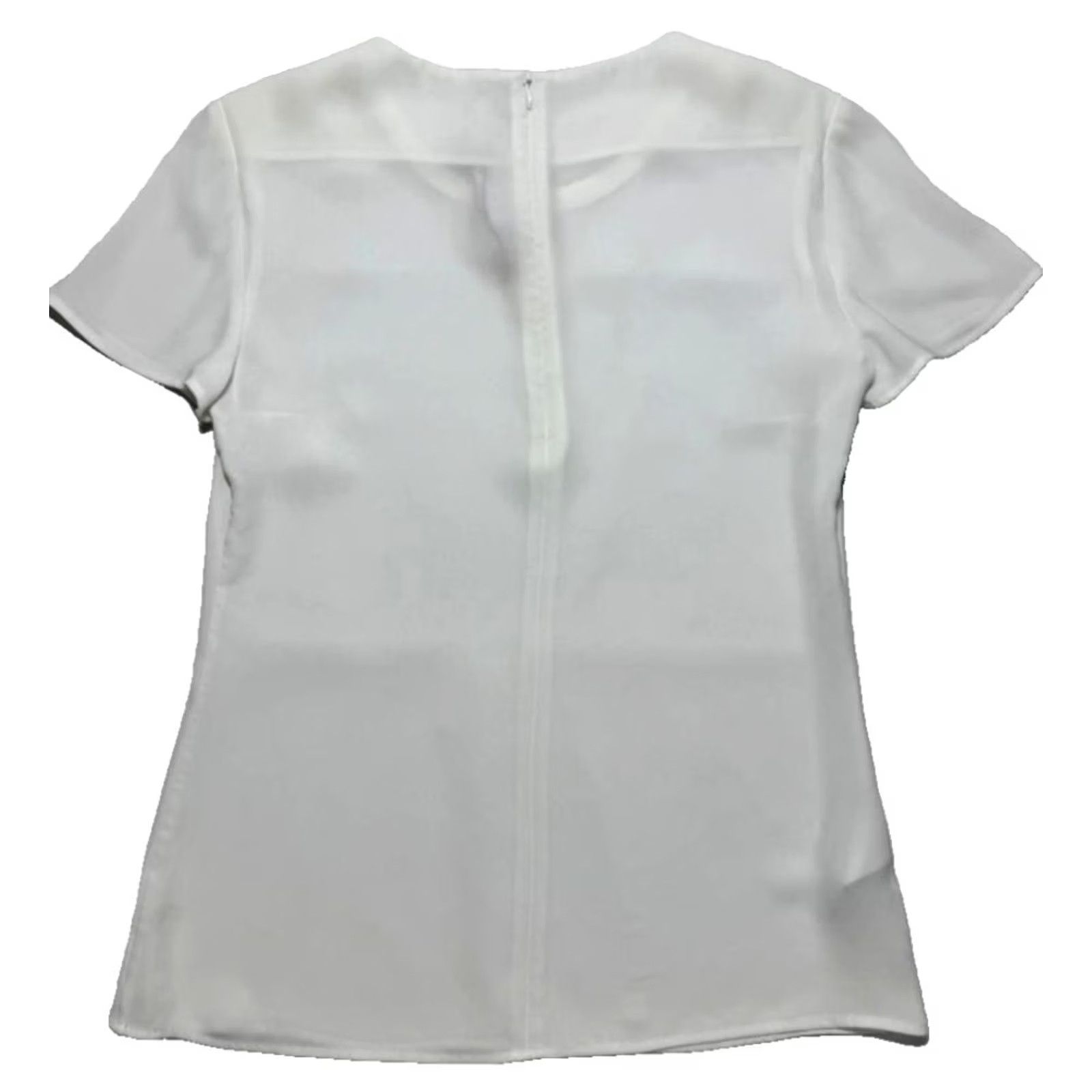Hugo Boss HUGO BOSS Blouse Women White | Short Sleeve | 2 | Regular Fit | 100% Polyester | Made In Poland Size XS / US 0-2 / IT 36-38 - 3 Thumbnail