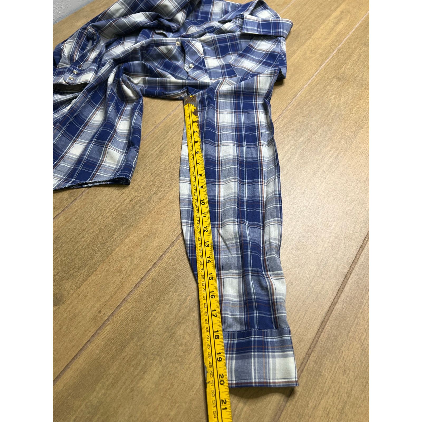 Levi's Vintage Levi’s Western Plaid Pearl Snap Shirt Blue Mens S Size US S / EU 44-46 / 1 - 10 Thumbnail
