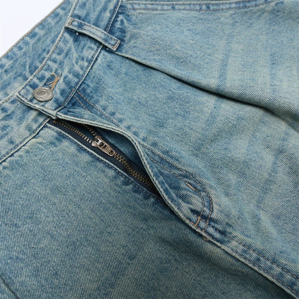 Jean American retro washed men's street machete distressed jeans Size US 32 / EU 48 - 4 Thumbnail