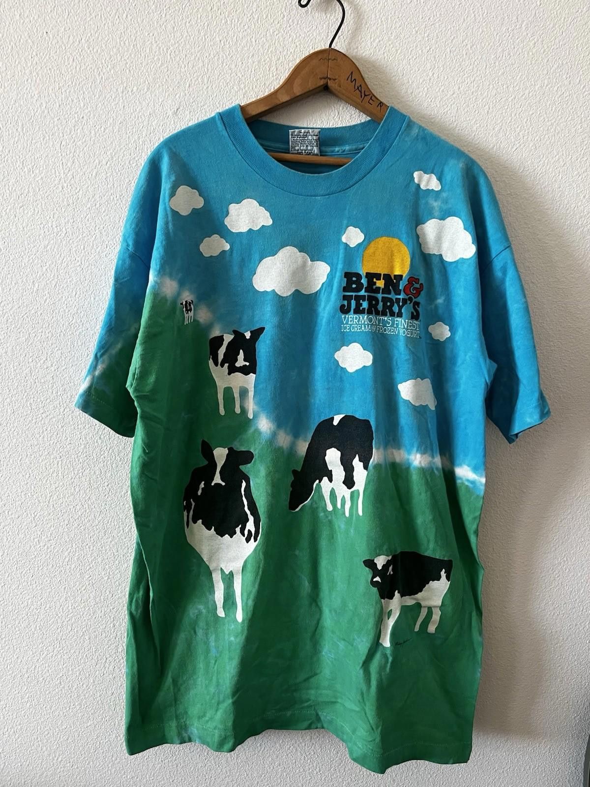 Liquid Blue Vintage Ben And Jerry’s Liquid Blue Cow Tie Dye Shirt XXL Size US XL / EU 56 / 4 - 1 Thumbnail