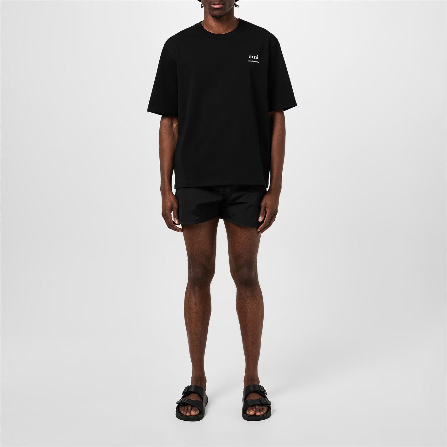 AMI o1g2r1mq0326 Organic Cotton Logo T-Shirt in Black Size US L / EU 52-54 / 3 - 6 Thumbnail