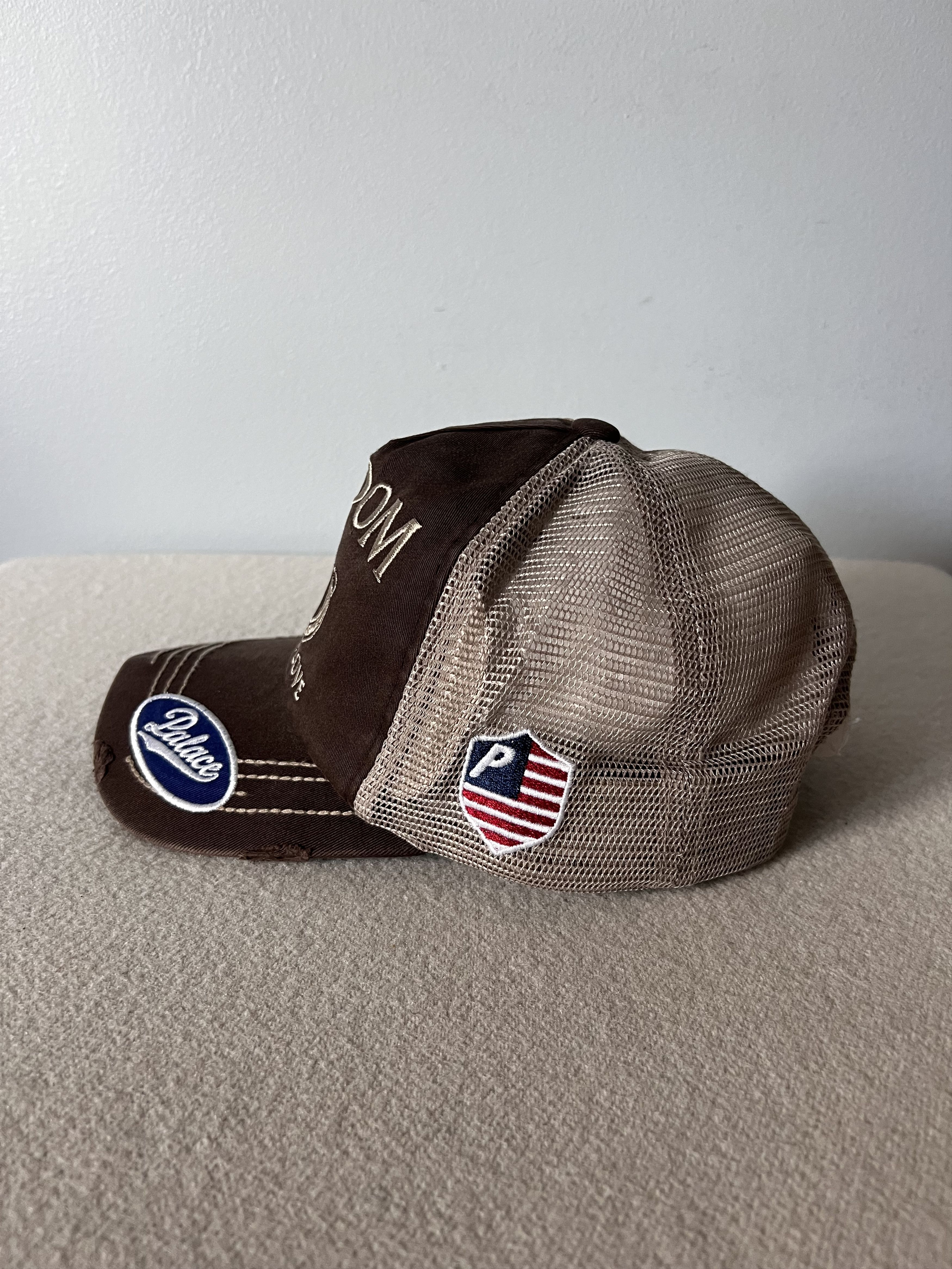Palace Palace Skateboards Freedom Distressed Trucker Hat in Brown Size ONE SIZE - 2 Thumbnail