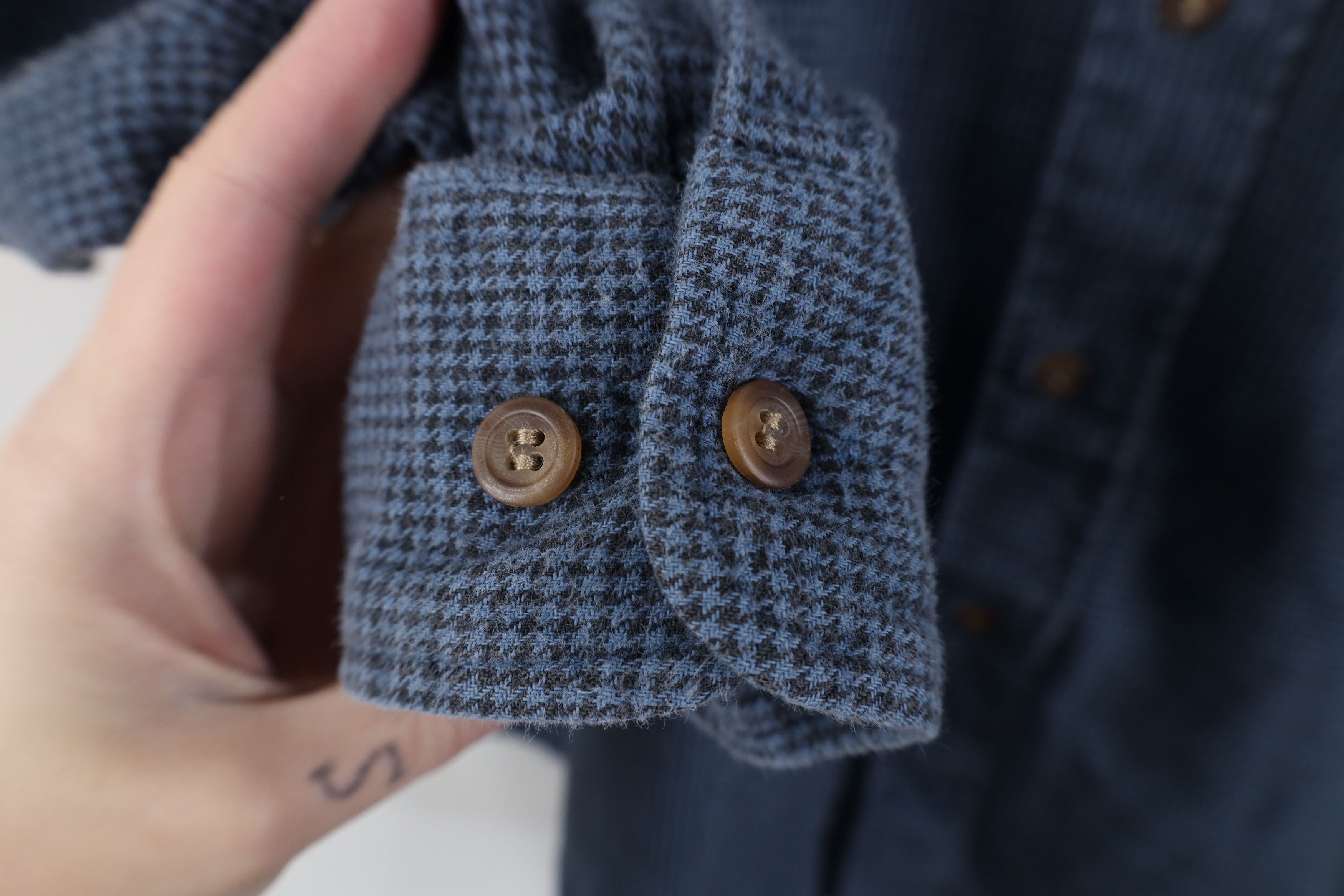Vintage Vintage 90s Streetwear Flannel Houndstooth Button Down Shirt Size US M / EU 48-50 / 2 - 8 Thumbnail