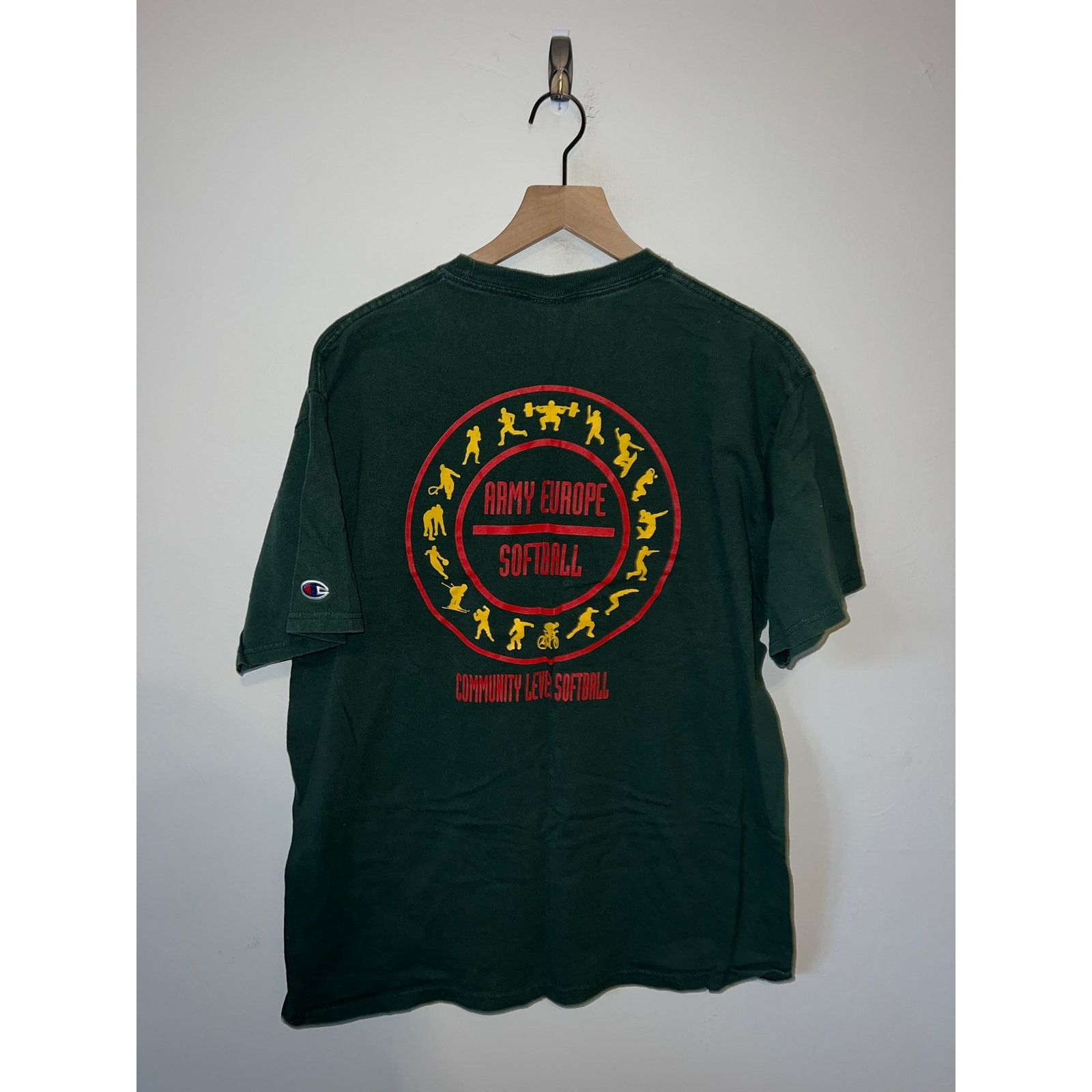 Champion Vintage Army Europe Softball Shirt Community Tee XL VTG Size US XL / EU 56 / 4 - 1 Thumbnail