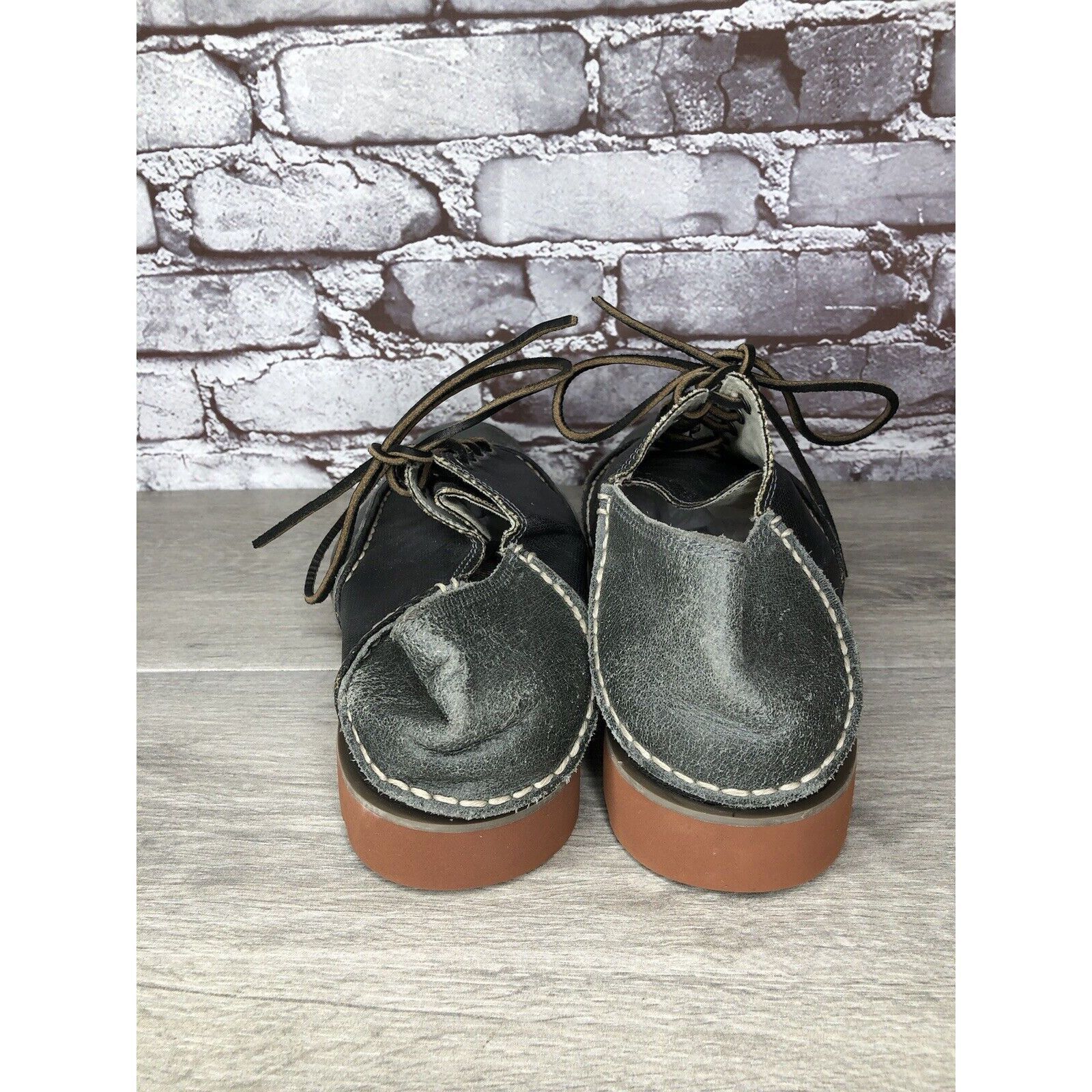 Sperry Sperry Top Sider Gray Black Leather Oxfords Lace Up Shoes Me Size US 11.5 / EU 44-45 - 5 Thumbnail