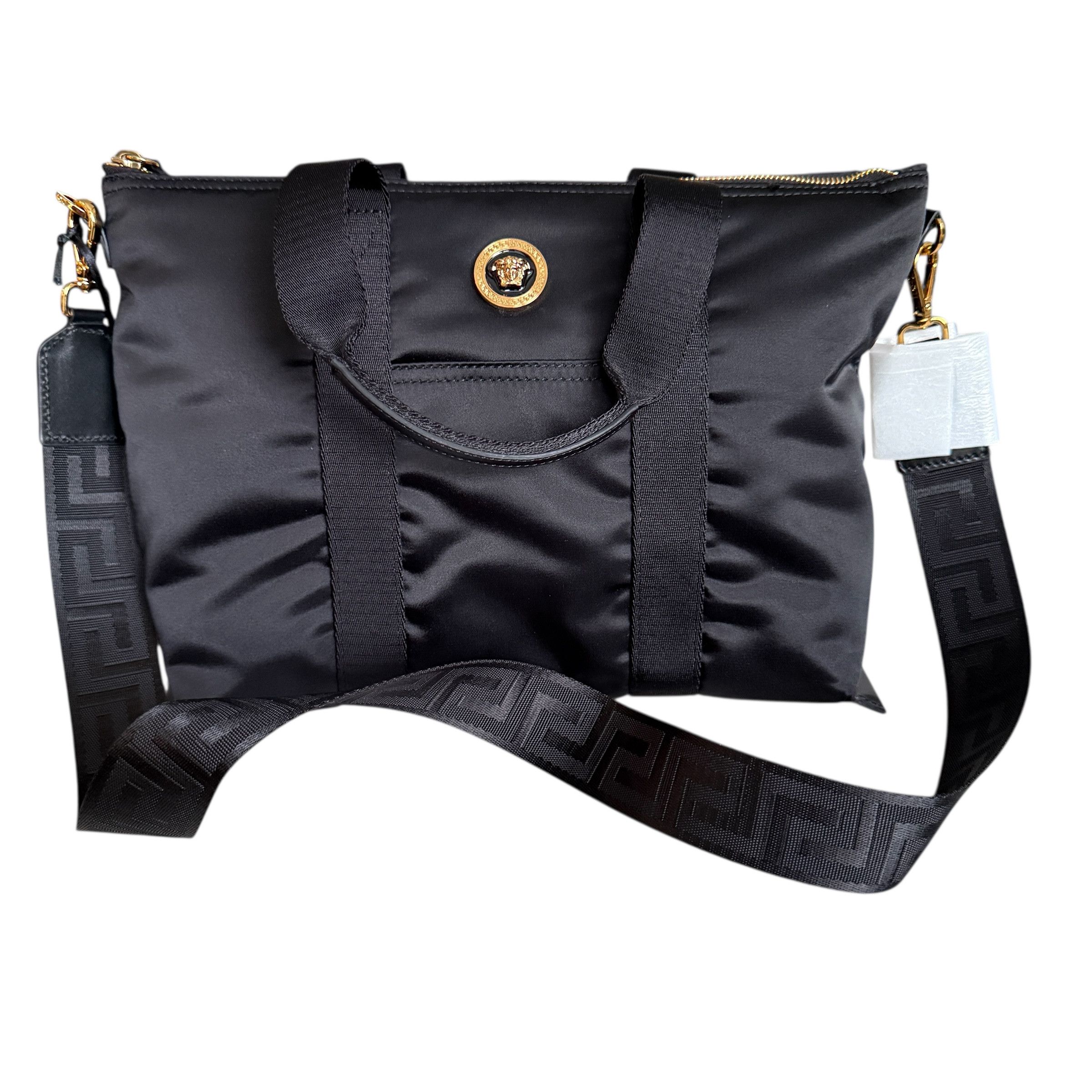 Versace Versace 1013787 Black Nylon La Medusa Shoulder Tote Bag Size ONE SIZE - 2 Thumbnail